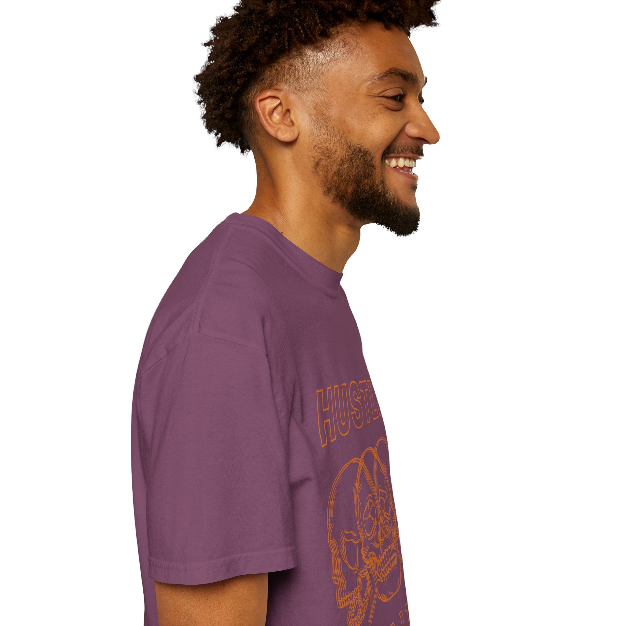 Hustle Skullture Tee — Vintage Skull Graphic T-Shirt for Streetwear & Edgy Style
