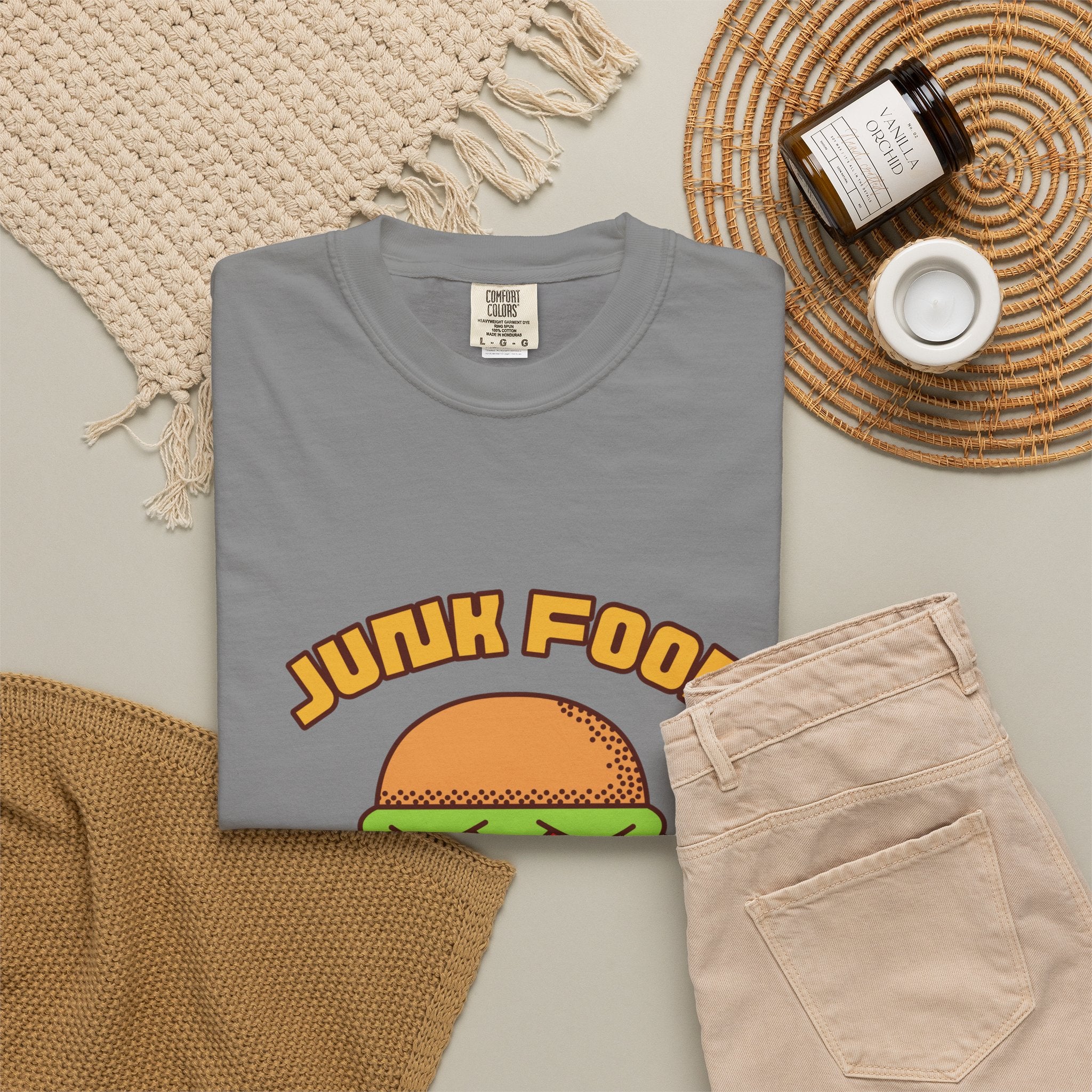 Junk Food Burger T-Shirt — Cute Retro ‘Delicious Taste’ Graphic Tee