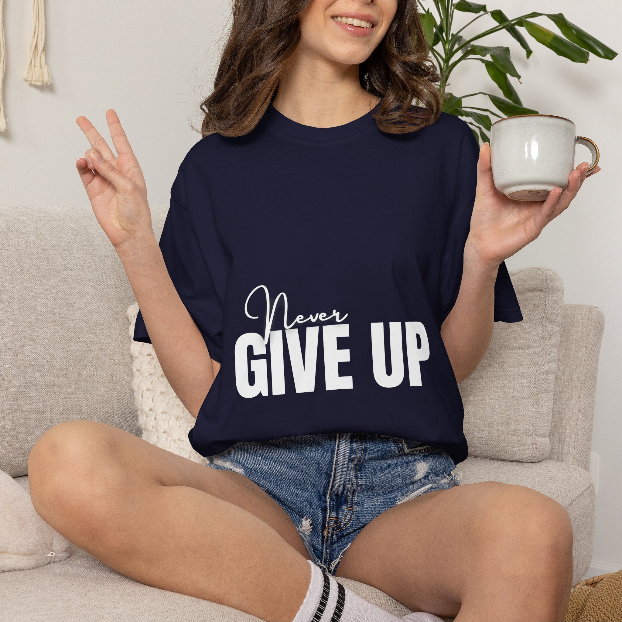 Never Give Up T-Shirt — Motivational Graphic Tee