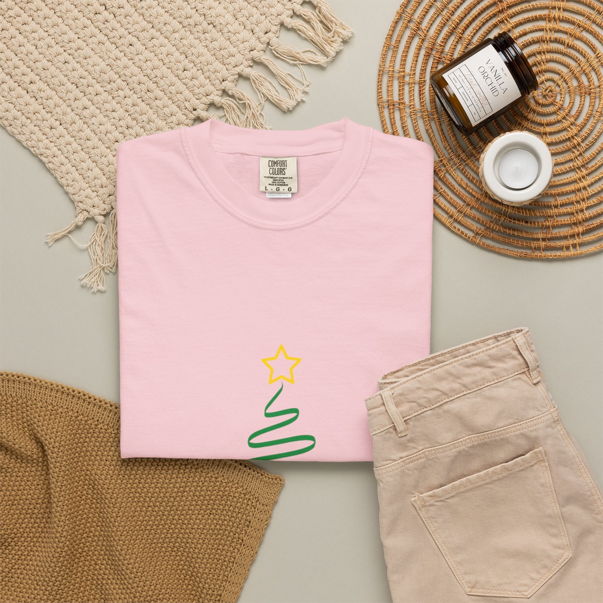 Holiday Spiral Christmas Tree T-Shirt — "Happy Holidays" Minimalist Graphic
