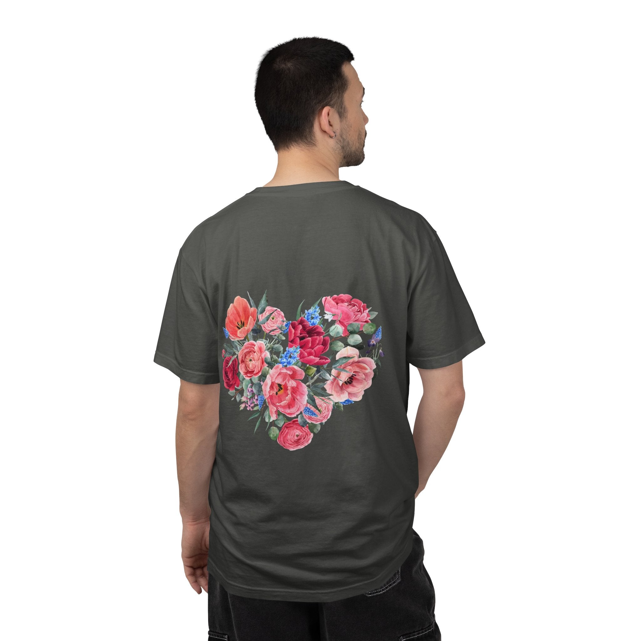 Floral Heart T-Shirt – Watercolor Rose Heart Graphic Tee (Valentine’s Day, Mother's Day)