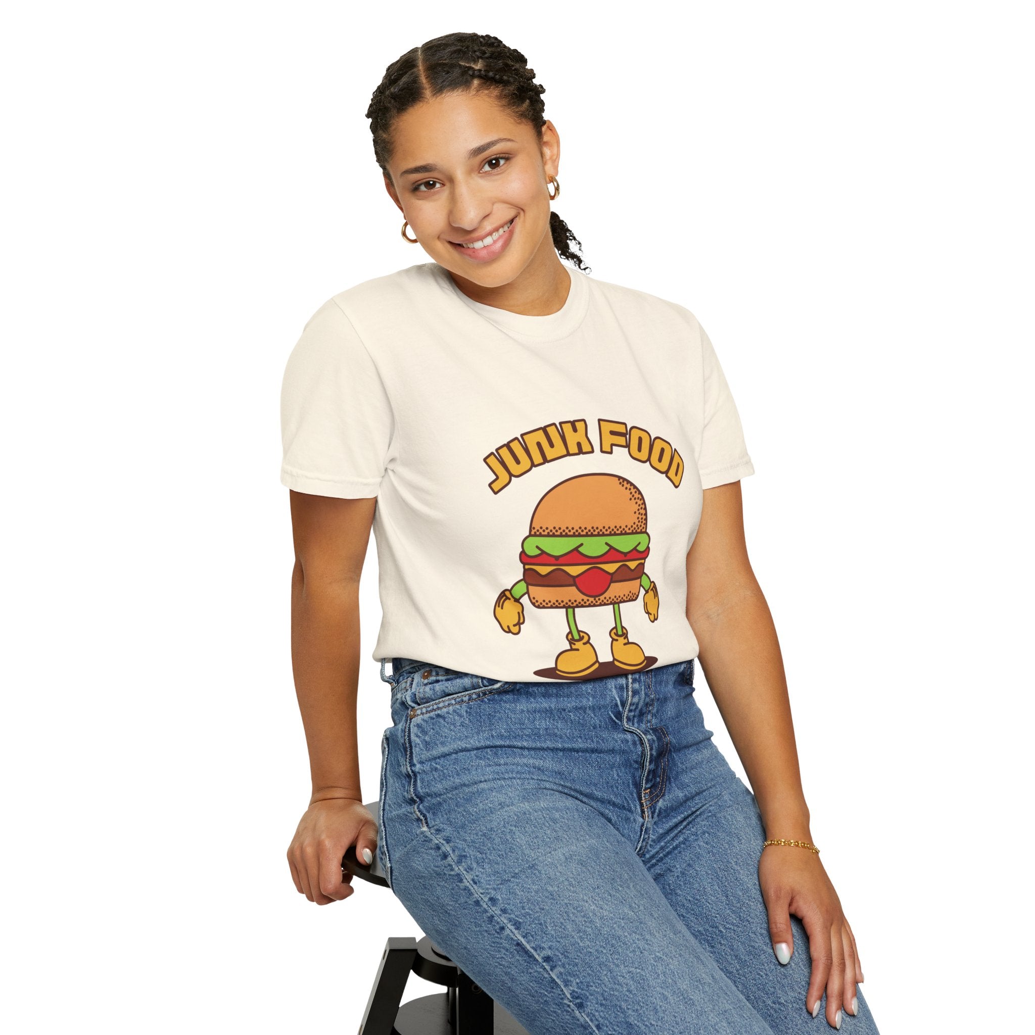 Junk Food Burger T-Shirt — Cute Retro ‘Delicious Taste’ Graphic Tee