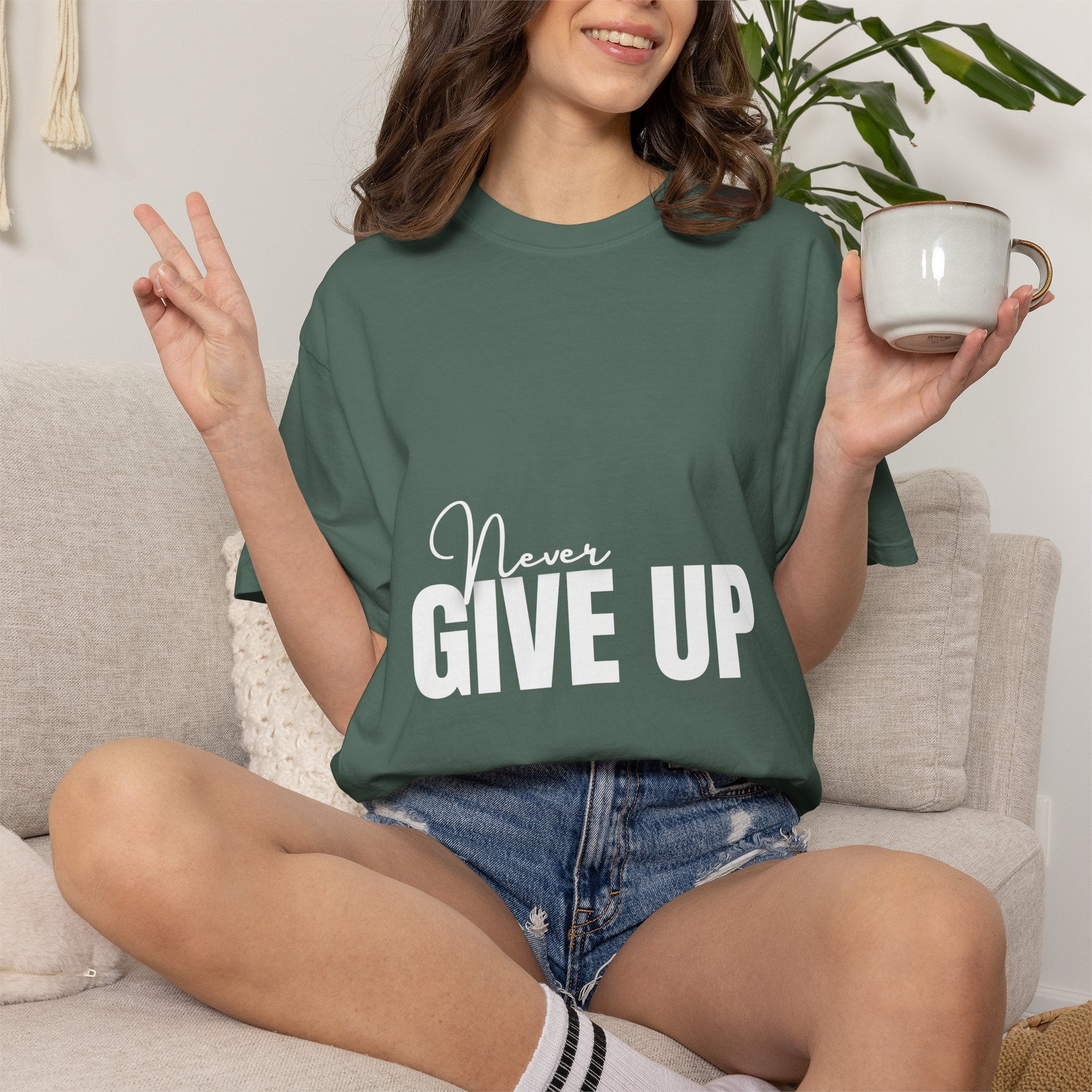Never Give Up T-Shirt — Motivational Graphic Tee