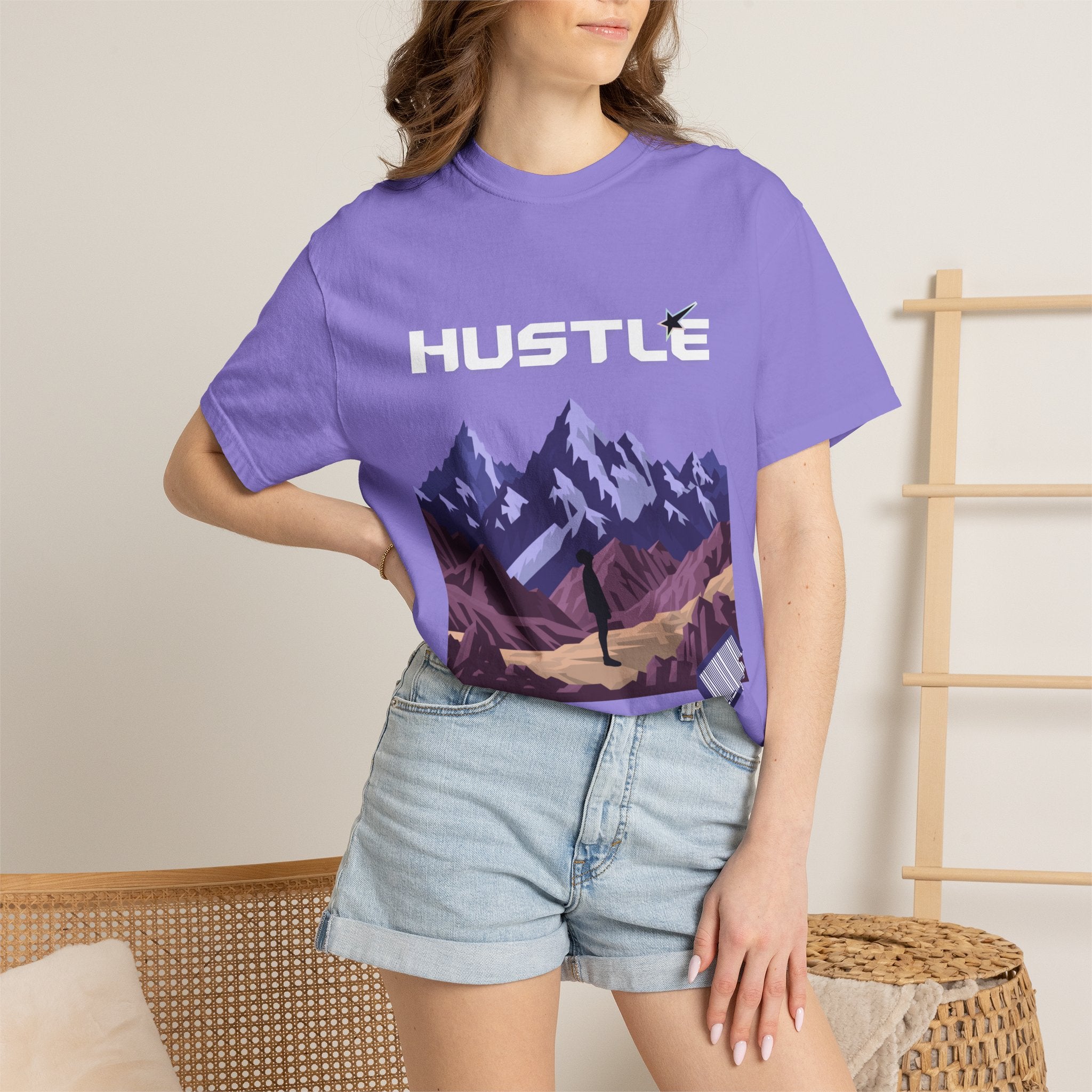 Hustle Mountain T-Shirt — Adventure Motivational Graphic Tee