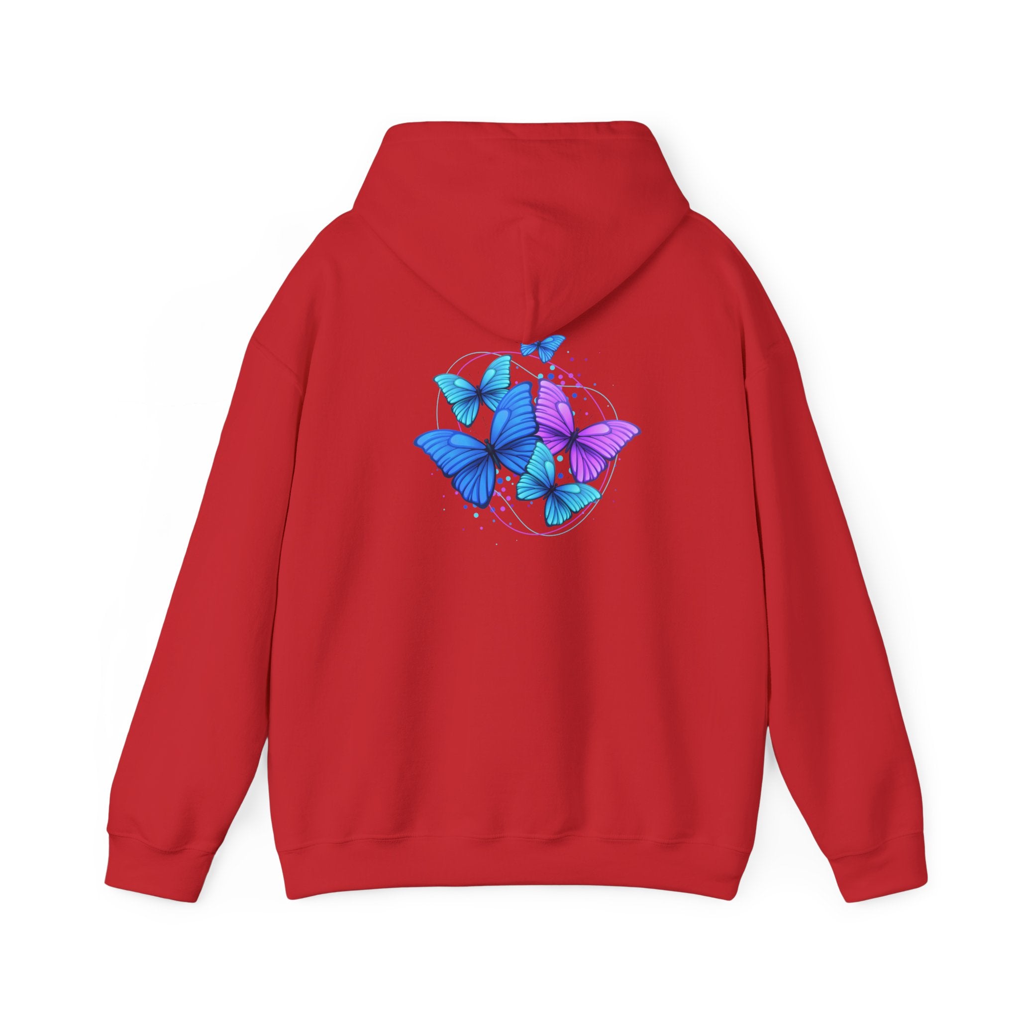 Butterfly Cluster Hoodie – Blue & Purple Butterfly Graphic Sweatshirt