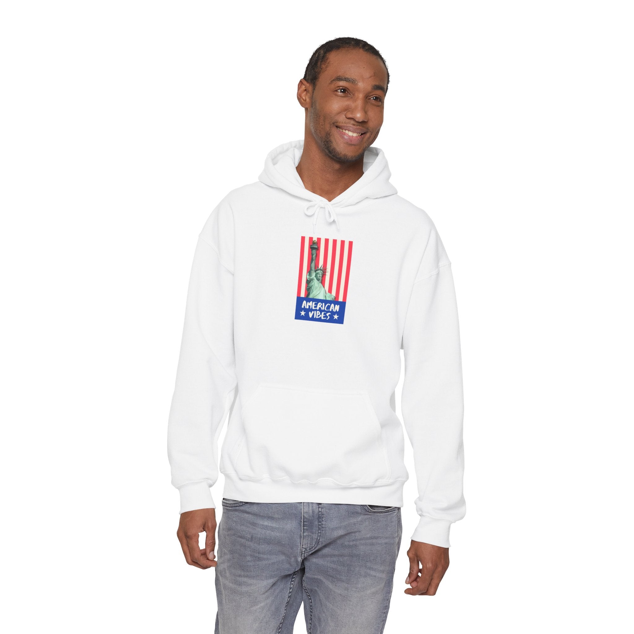 Liberty Statue Hoodie — "American Vibes" Patriotic Pullover
