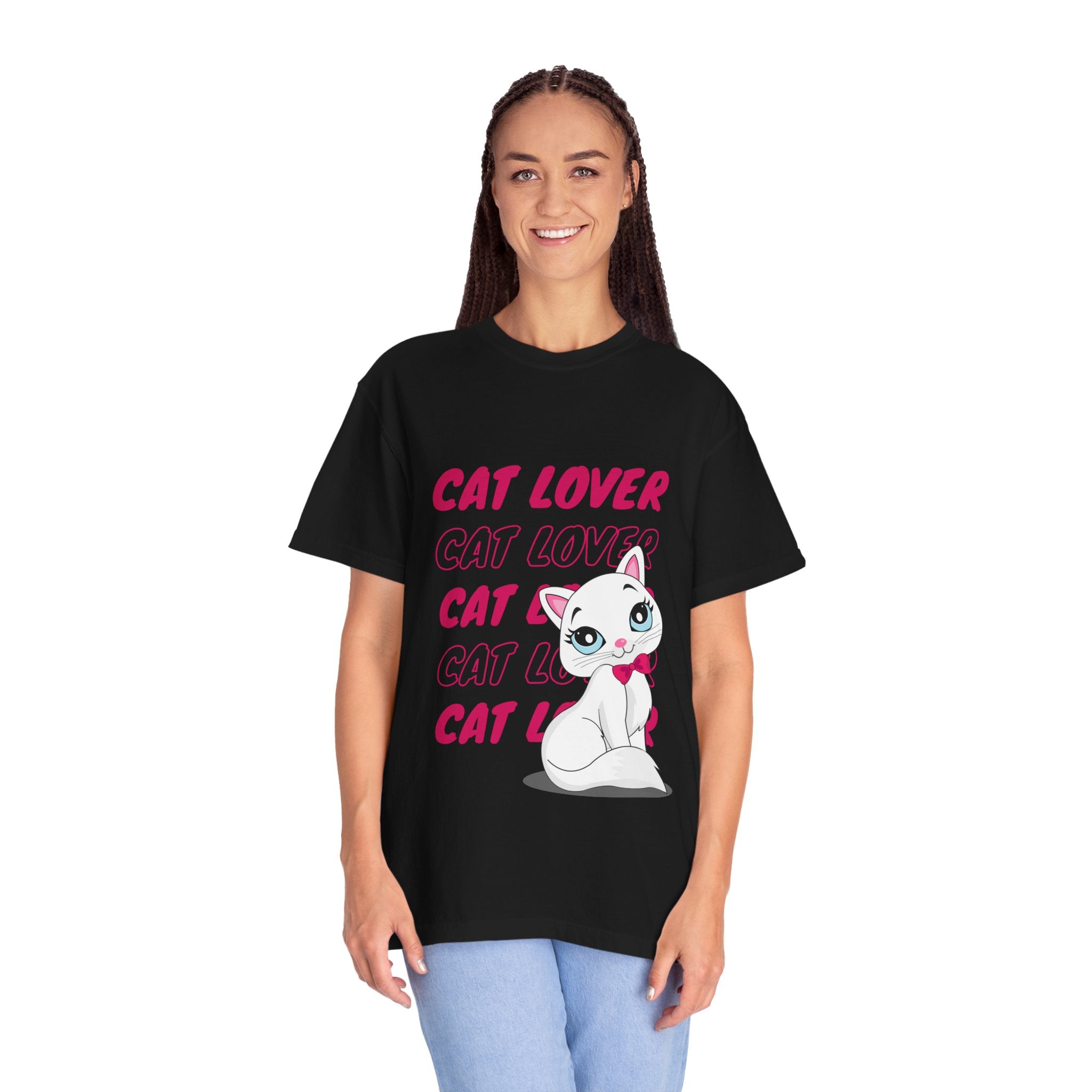 Cat Lover T-Shirt — Cute White Kitten Graphic Tee for Cat Moms & Fans
