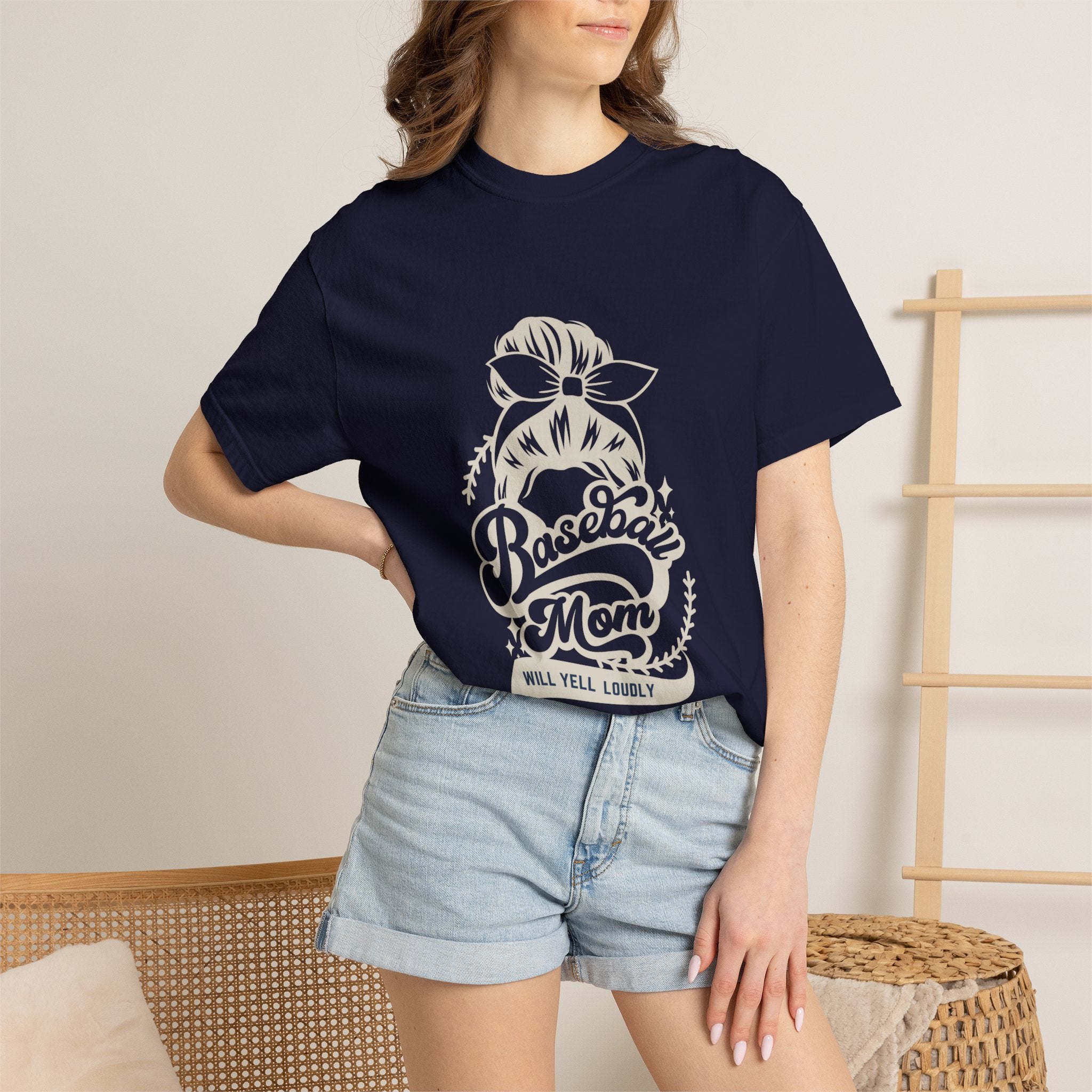 Baseball Mom T-Shirt — 'Baseball Mom Will Yell Loudly' Graphic Tee