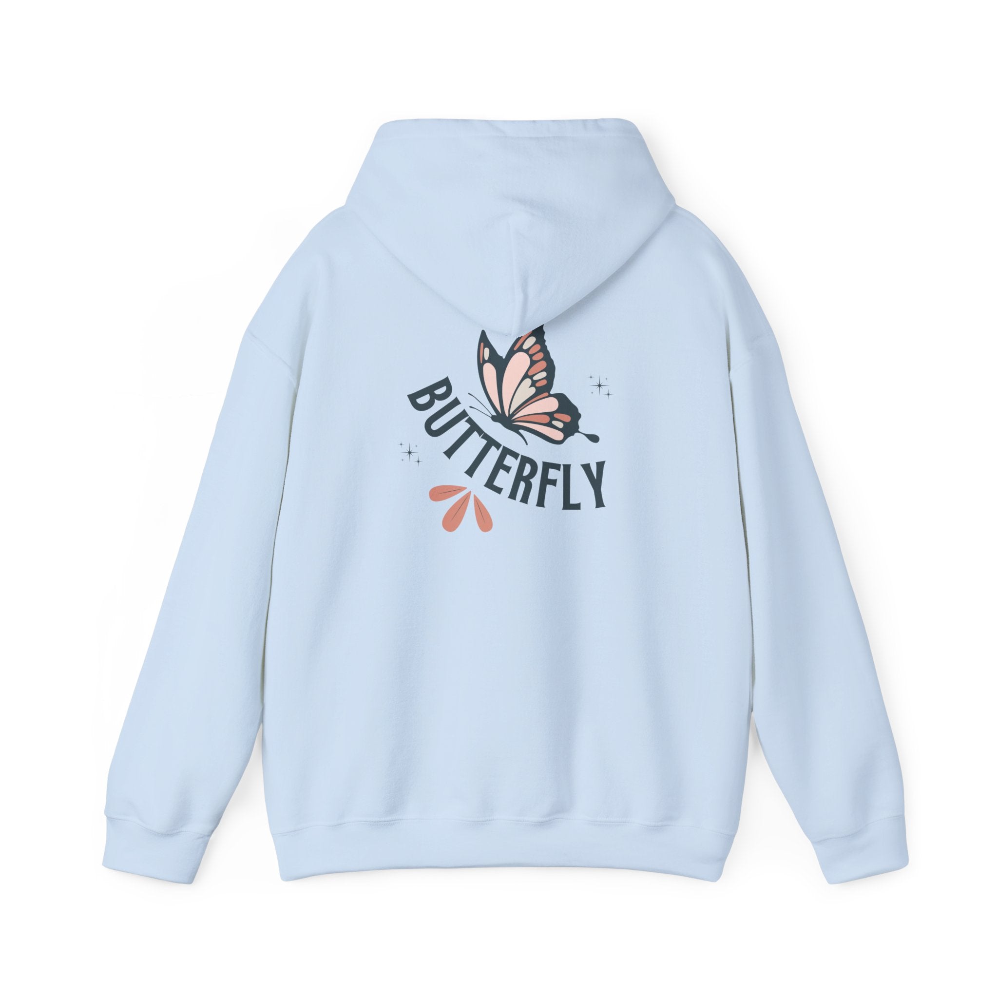 Butterfly Hoodie — Floral Pink Butterfly Graphic Pullover