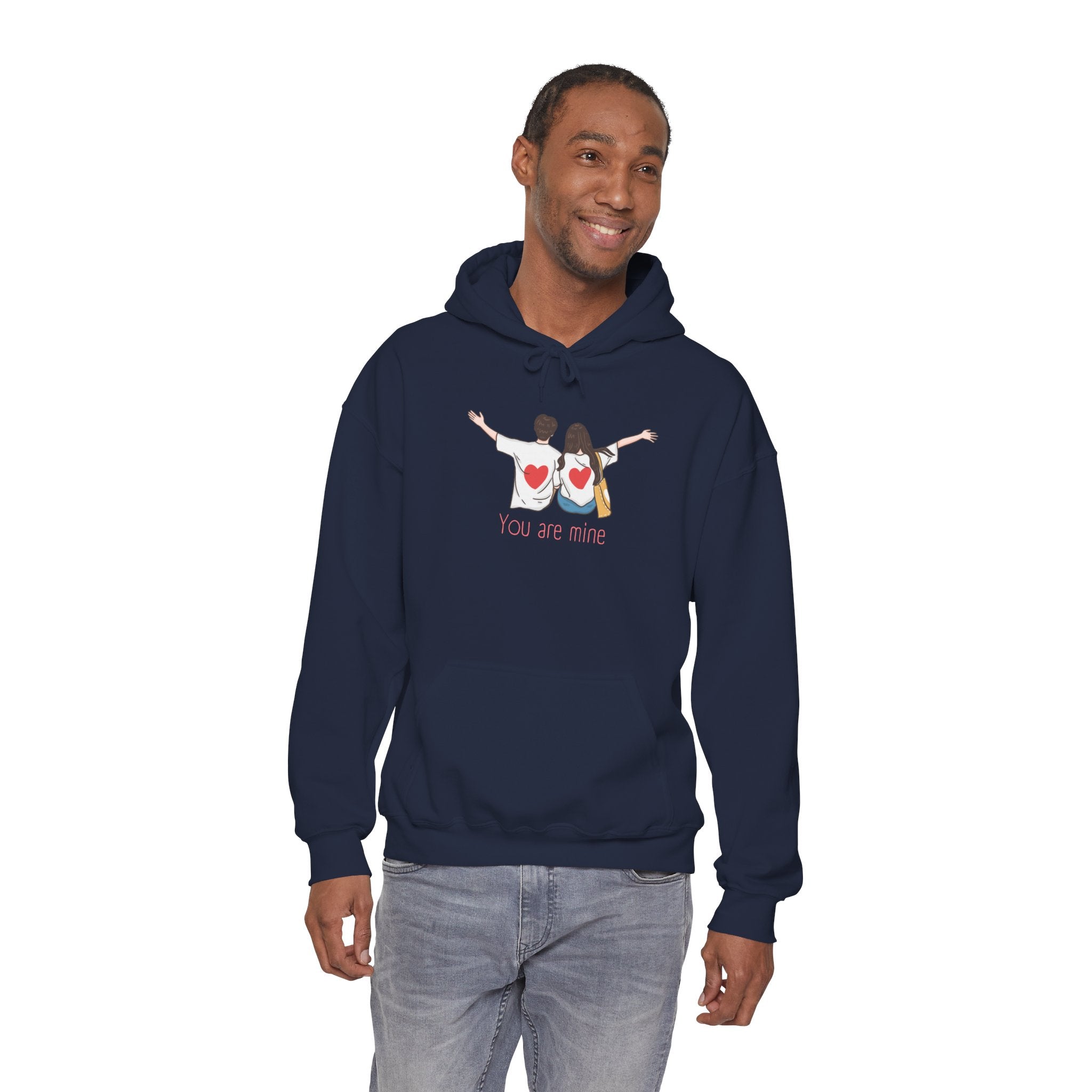 Cute Couples Hoodie — "You Are Mine" Matching Heart Back Design