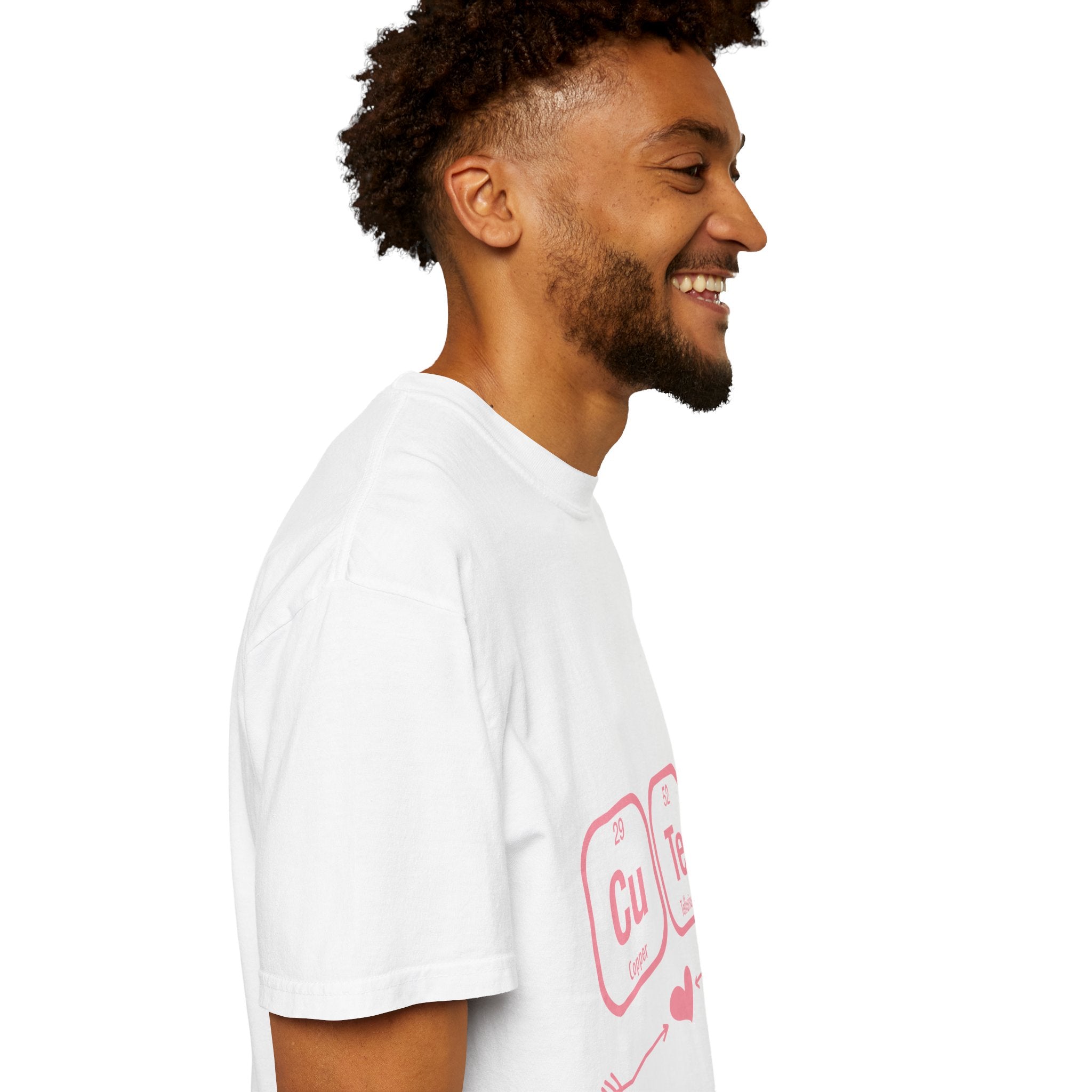 Cute Chemistry Tee — "Cu Te" Element Heart Graphic T-Shirt