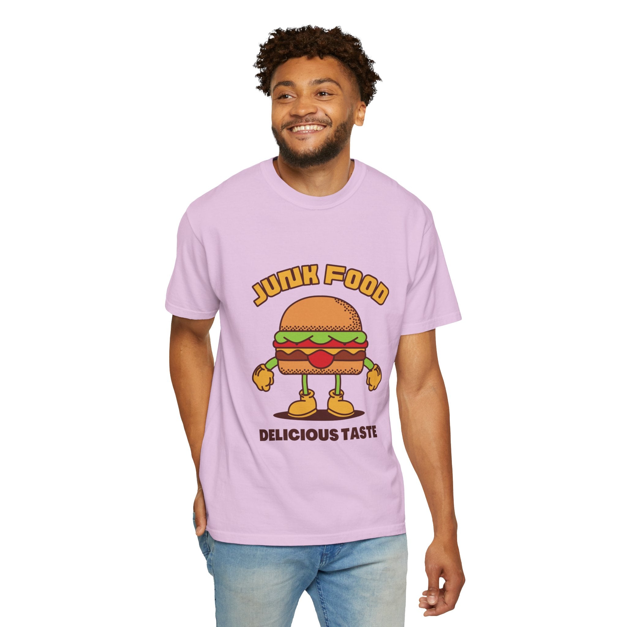 Junk Food Burger T-Shirt — Cute Retro ‘Delicious Taste’ Graphic Tee