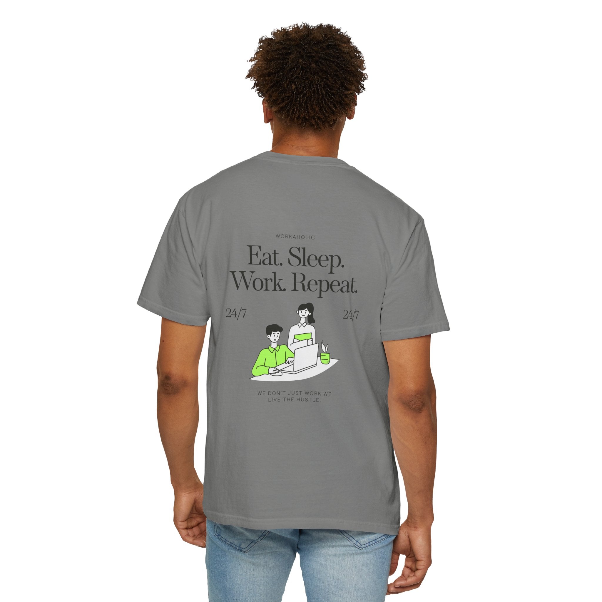 Eat. Sleep. Work. Repeat. Tee — Minimalist Remote Work Graphic T-Shirt