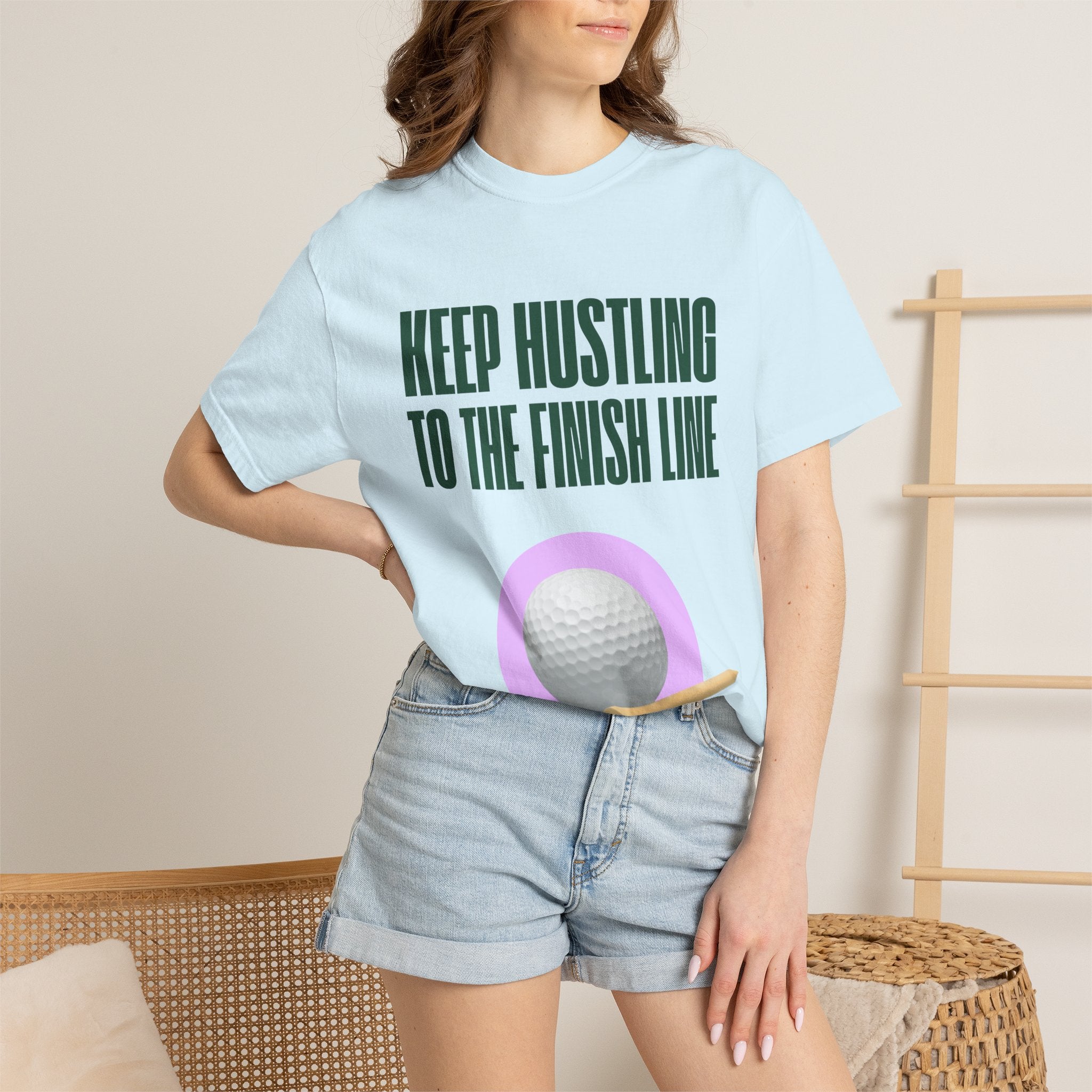 Keep Hustling to the Finish Line Golf T‑Shirt