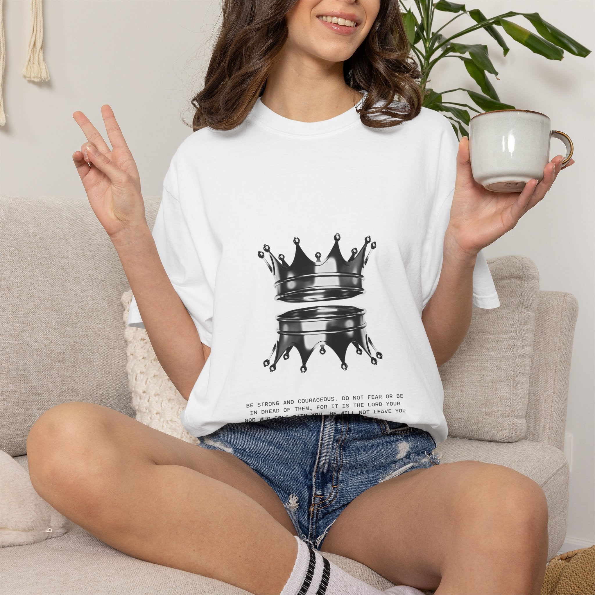 Crown Reflection T‑Shirt — Minimal Black Crown Graphic Tee