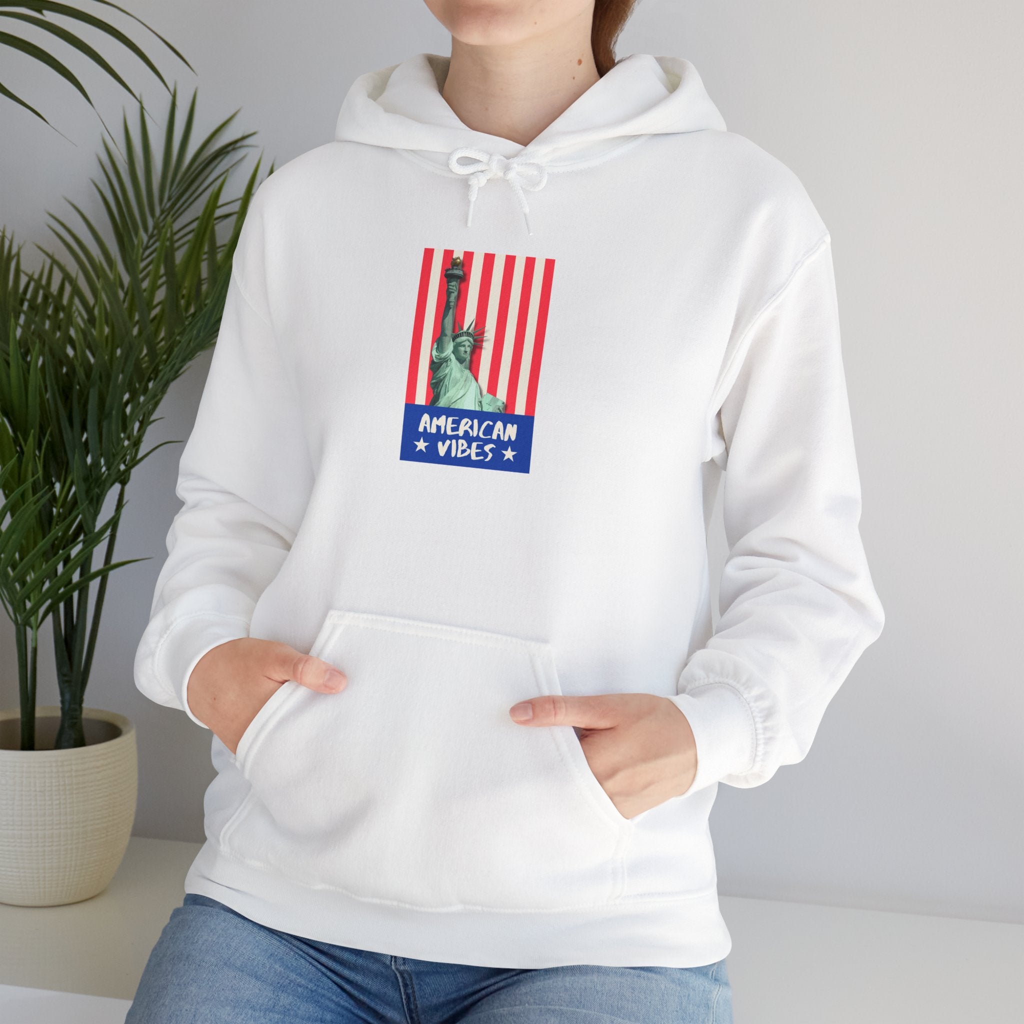 Liberty Statue Hoodie — "American Vibes" Patriotic Pullover