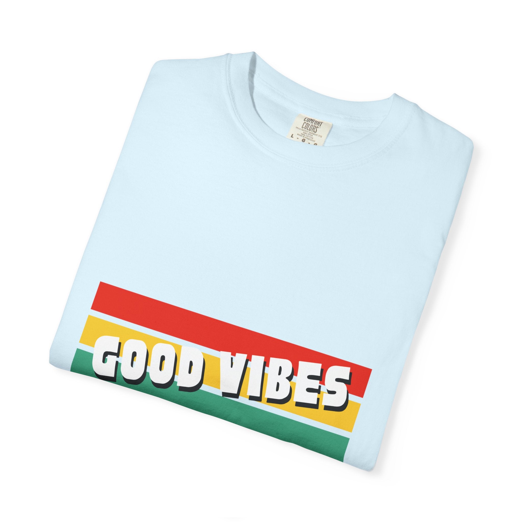 Good Vibes T-Shirt — Retro Stripes “Mind Positive Vibes, Positive Life”