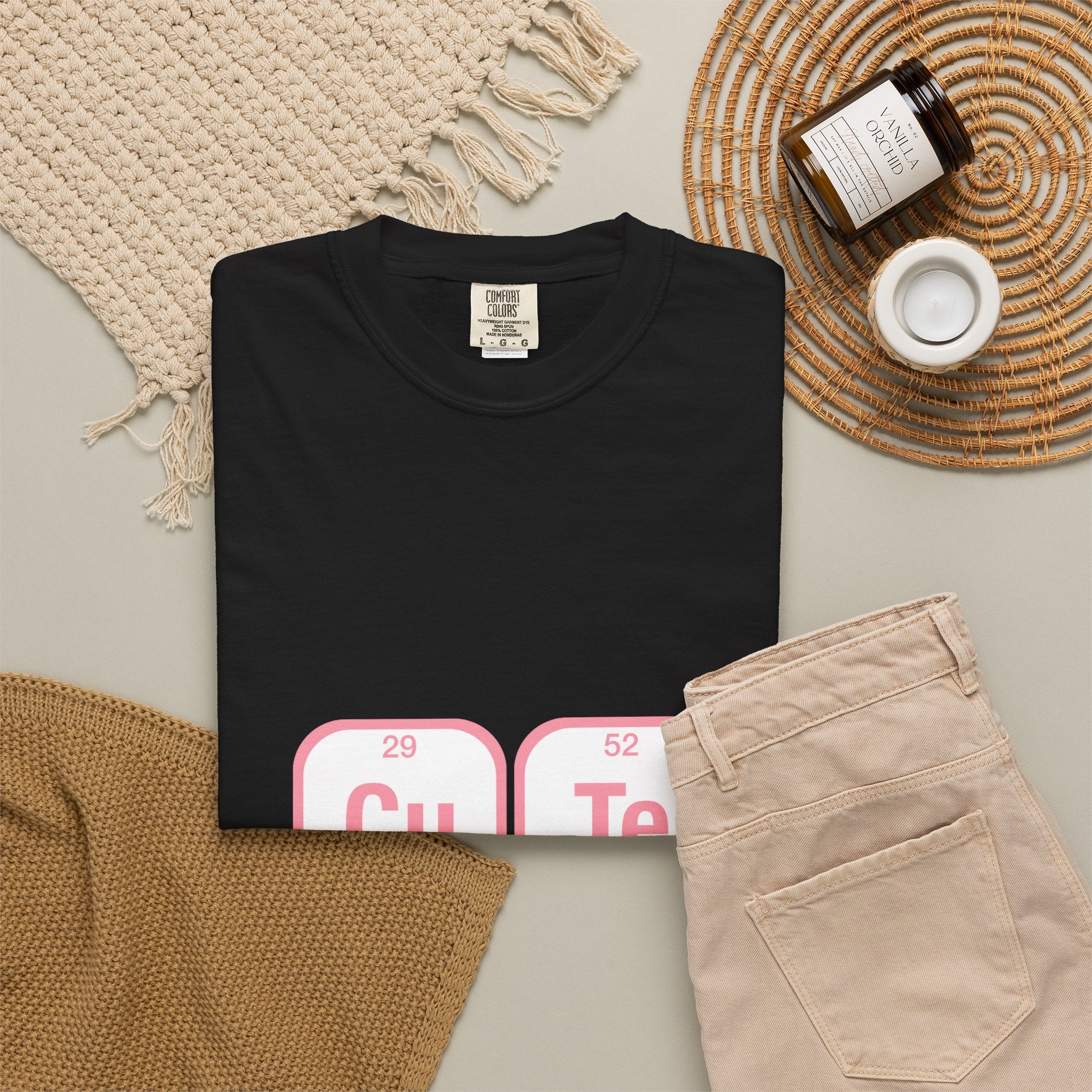 Cute Chemistry Tee — "Cu Te" Element Heart Graphic T-Shirt