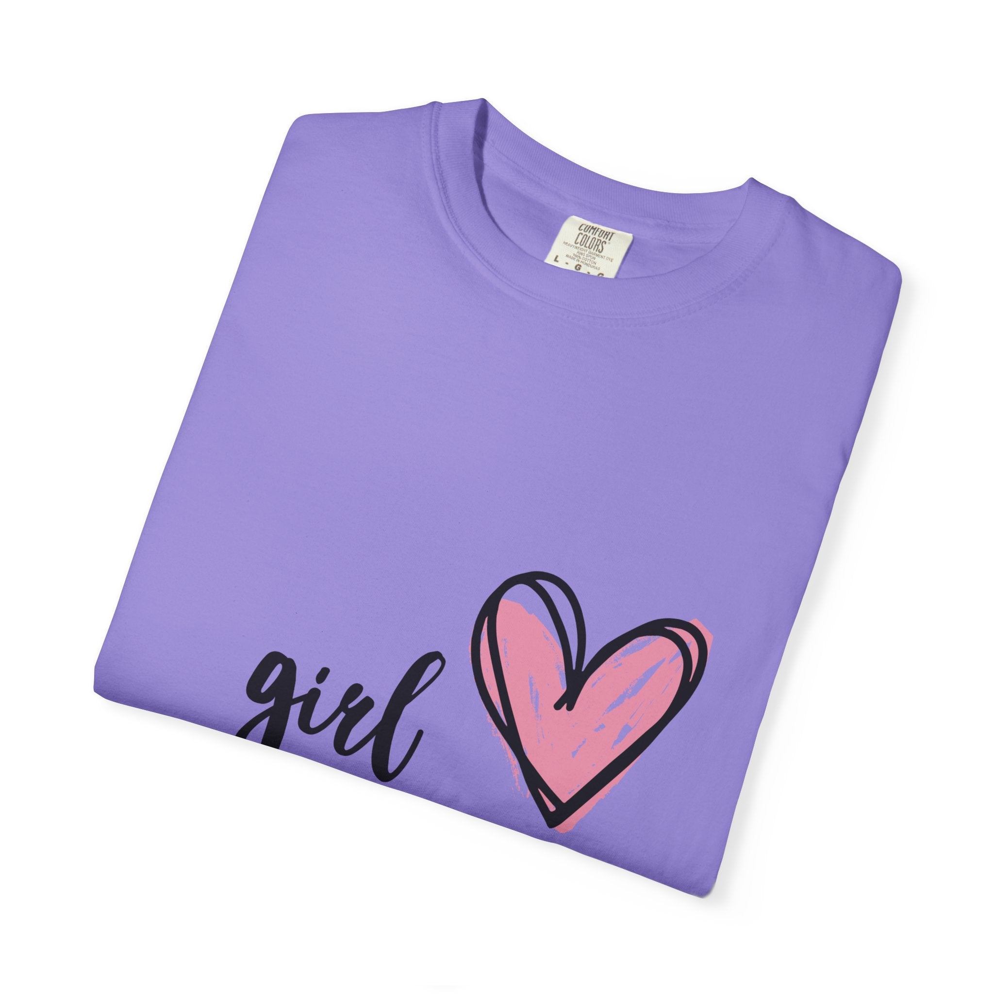 Girl Mom T-Shirt — Pink Heart Mom Shirt for New & Proud Mothers