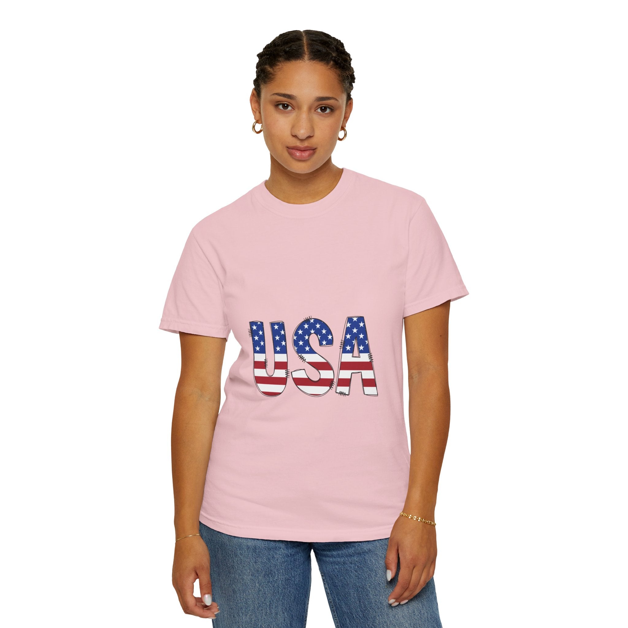 USA Flag Graphic T-Shirt — Patriotic Fourth of July Tee