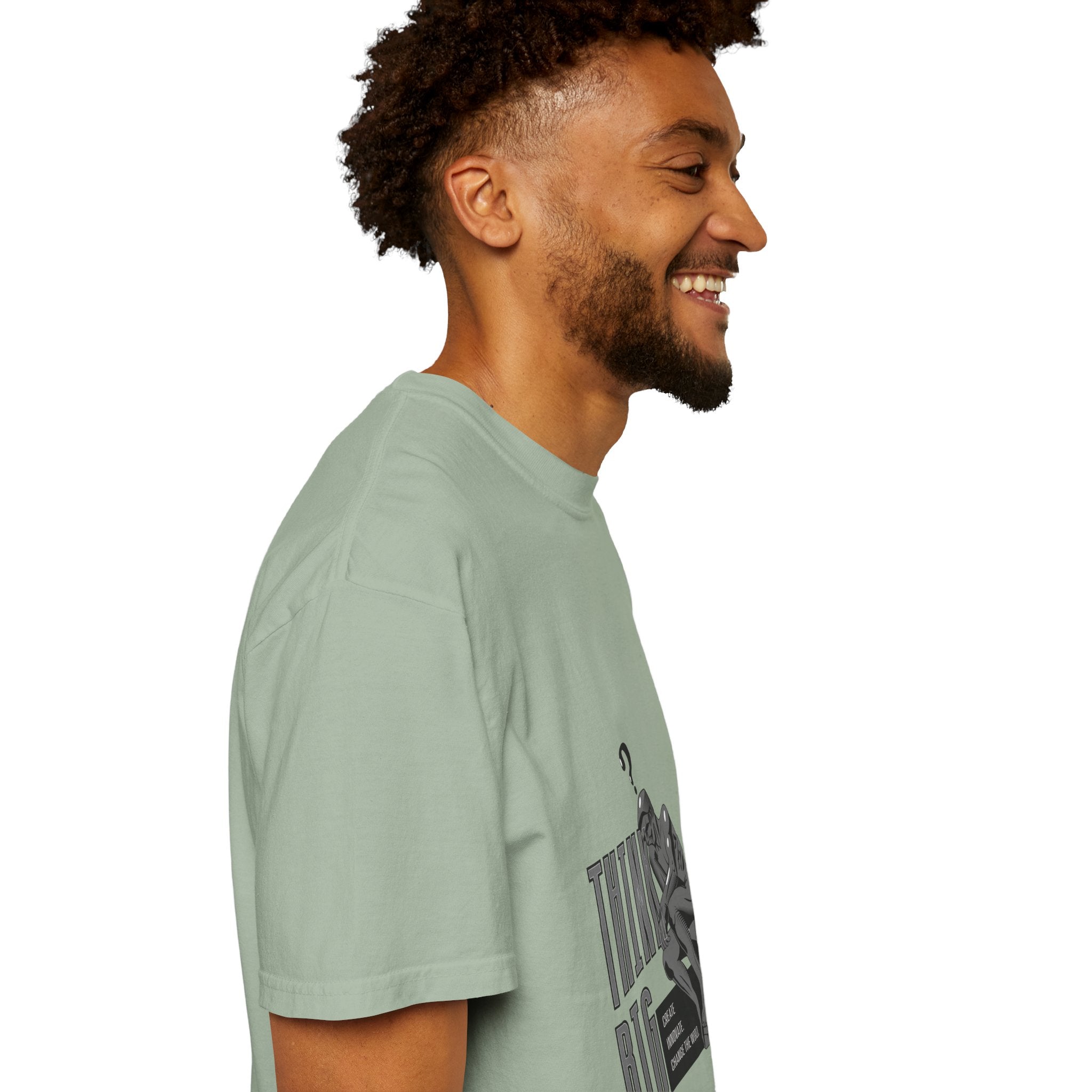 Think Big T-Shirt — Motivational Graphic Tee with Thinking Man Design