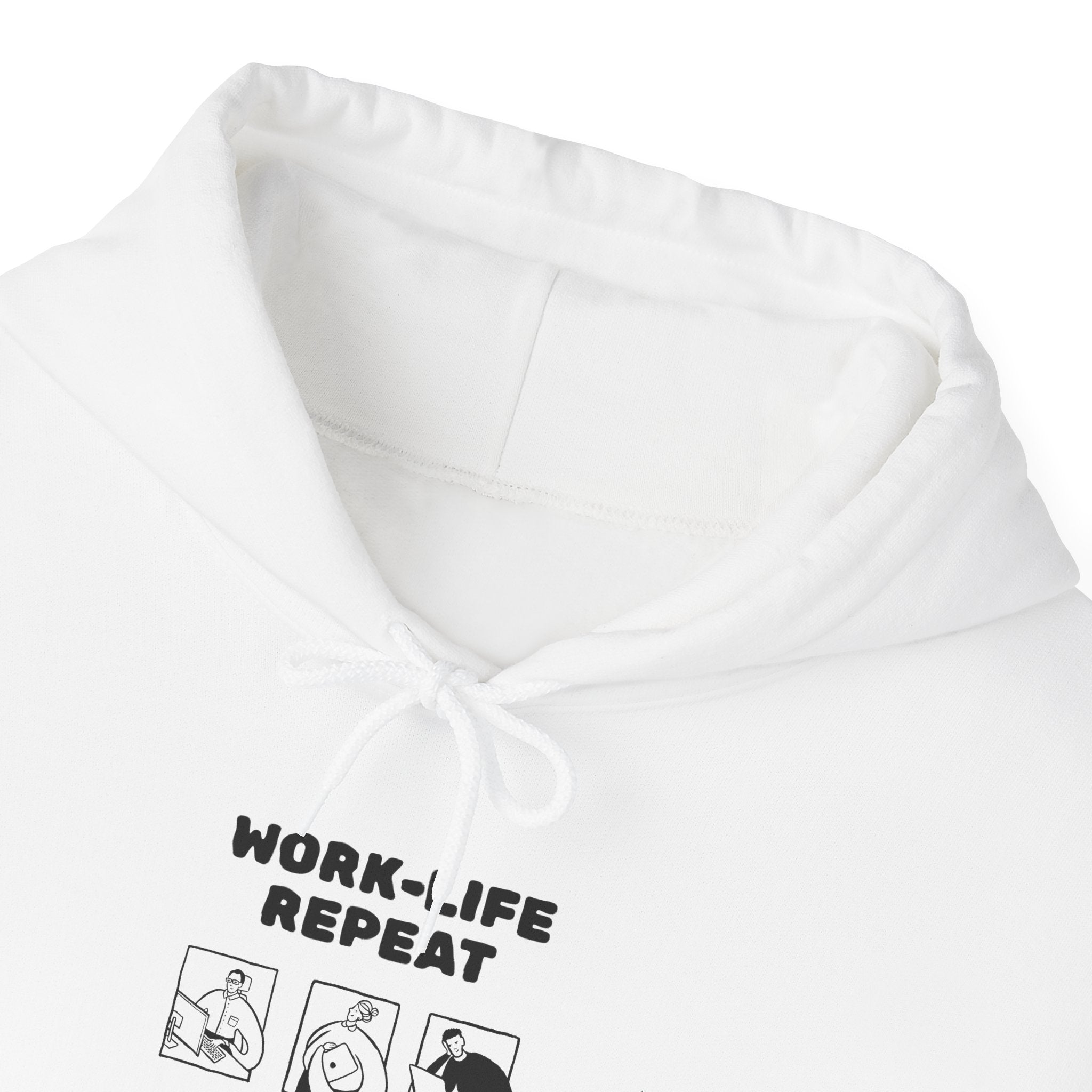 Work-Life Repeat Hoodie — Minimal Anime Grid Sweatshirt