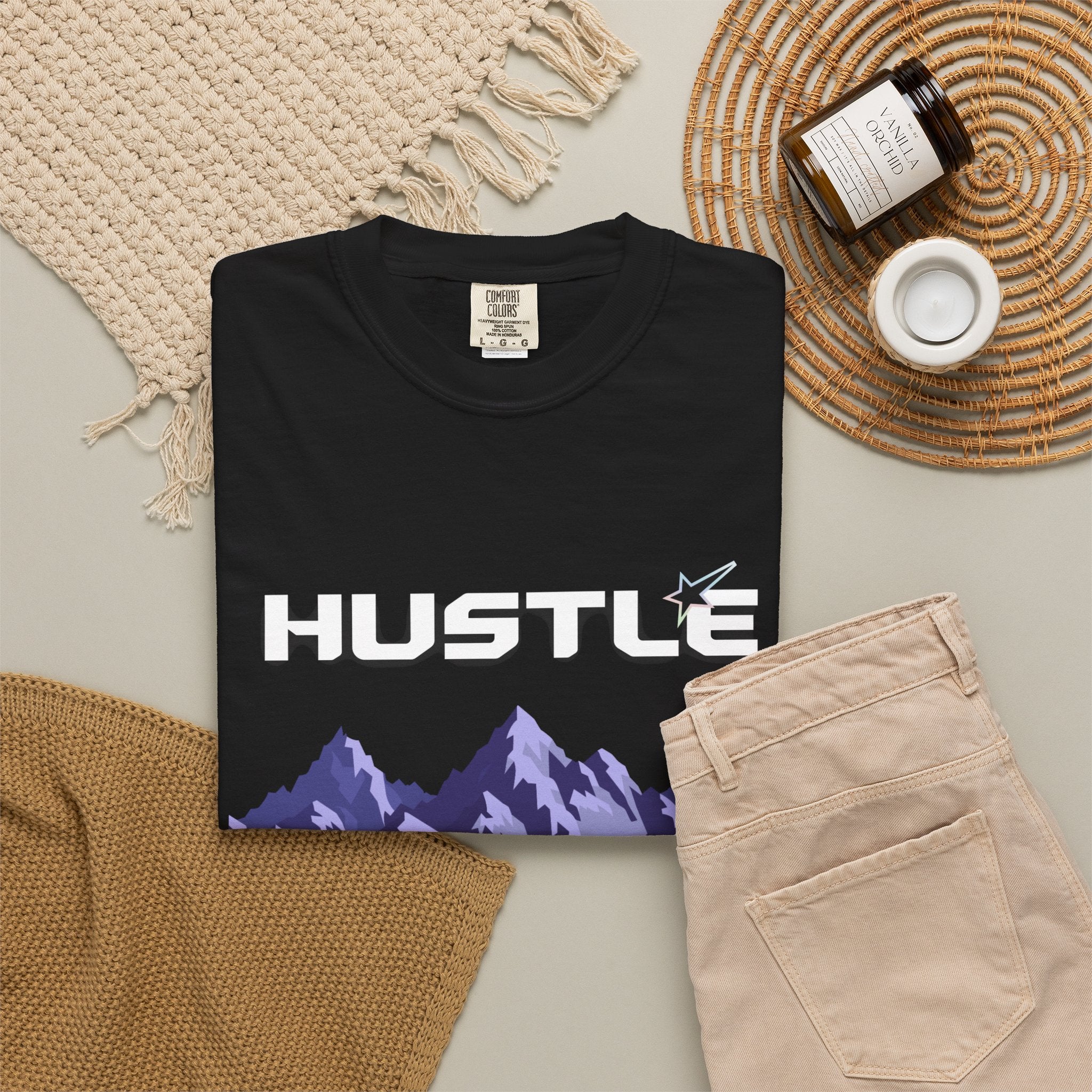 Hustle Mountain T-Shirt — Adventure Motivational Graphic Tee