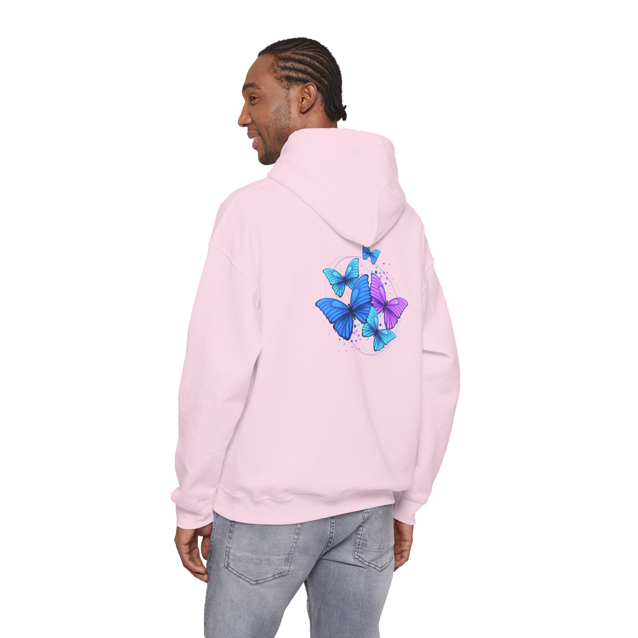Butterfly Cluster Hoodie – Blue & Purple Butterfly Graphic Sweatshirt