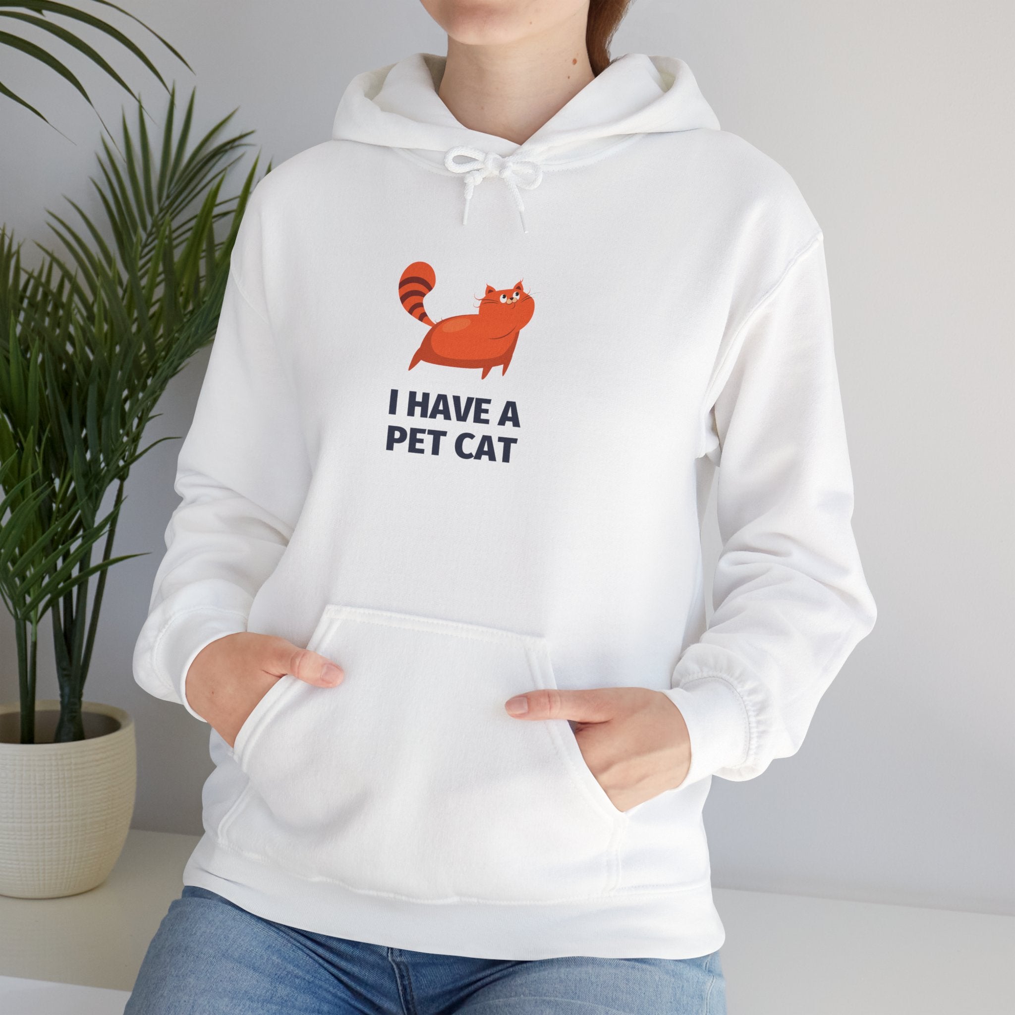 Cat Lover Hoodie – “I Have a Pet Cat” Cute Orange Cat Graphic