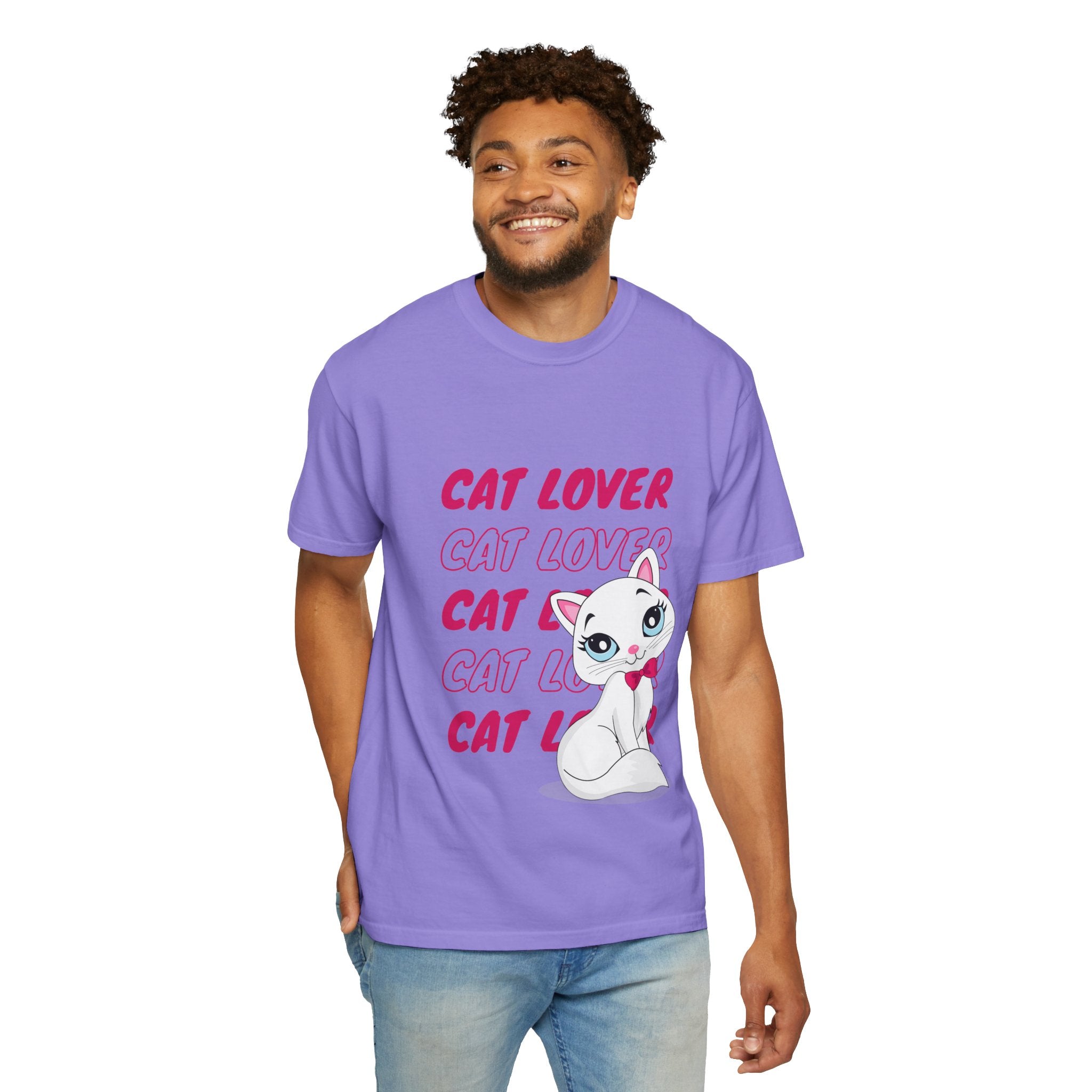 Cat Lover T-Shirt — Cute White Kitten Graphic Tee for Cat Moms & Fans