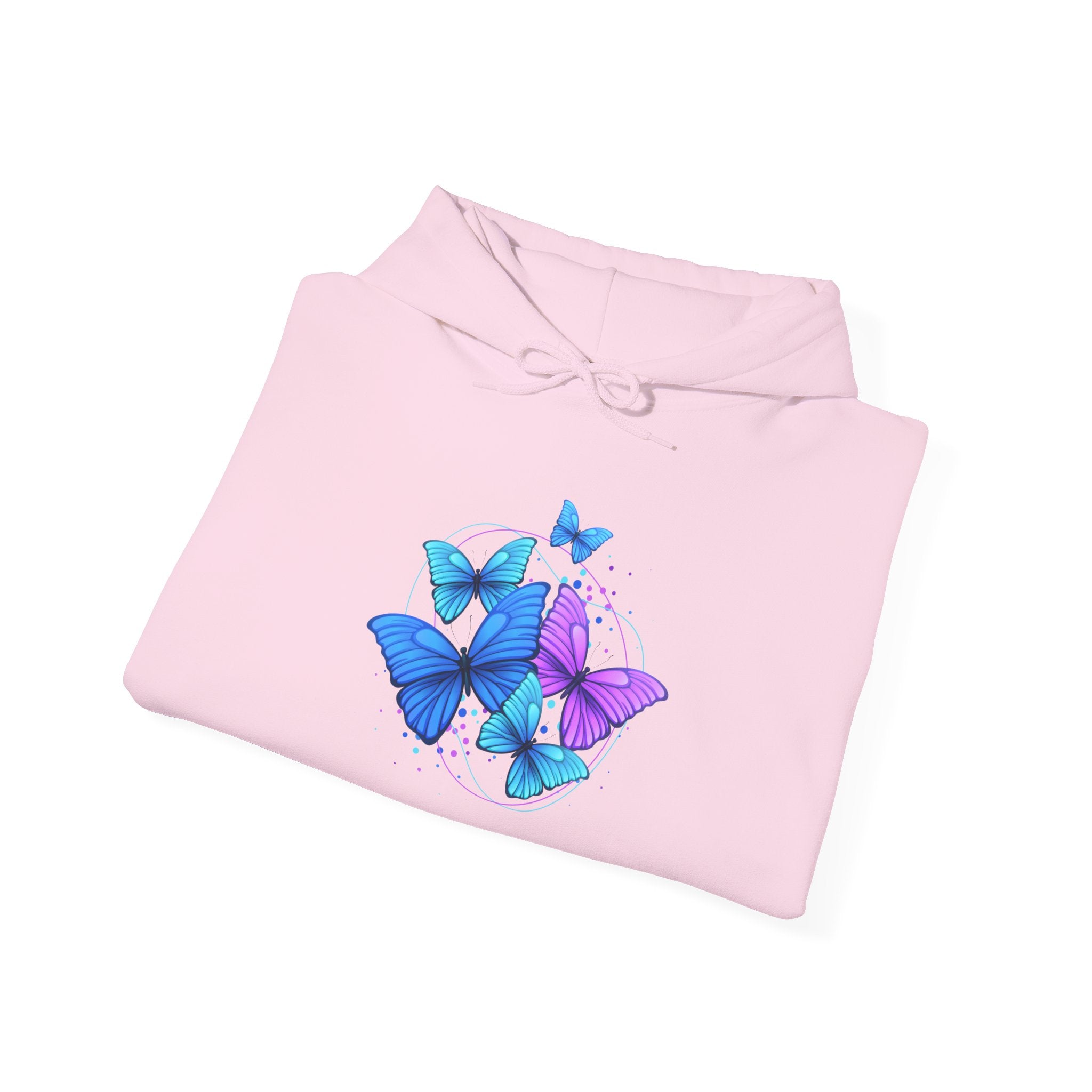Butterfly Cluster Hoodie – Blue & Purple Butterfly Graphic Sweatshirt