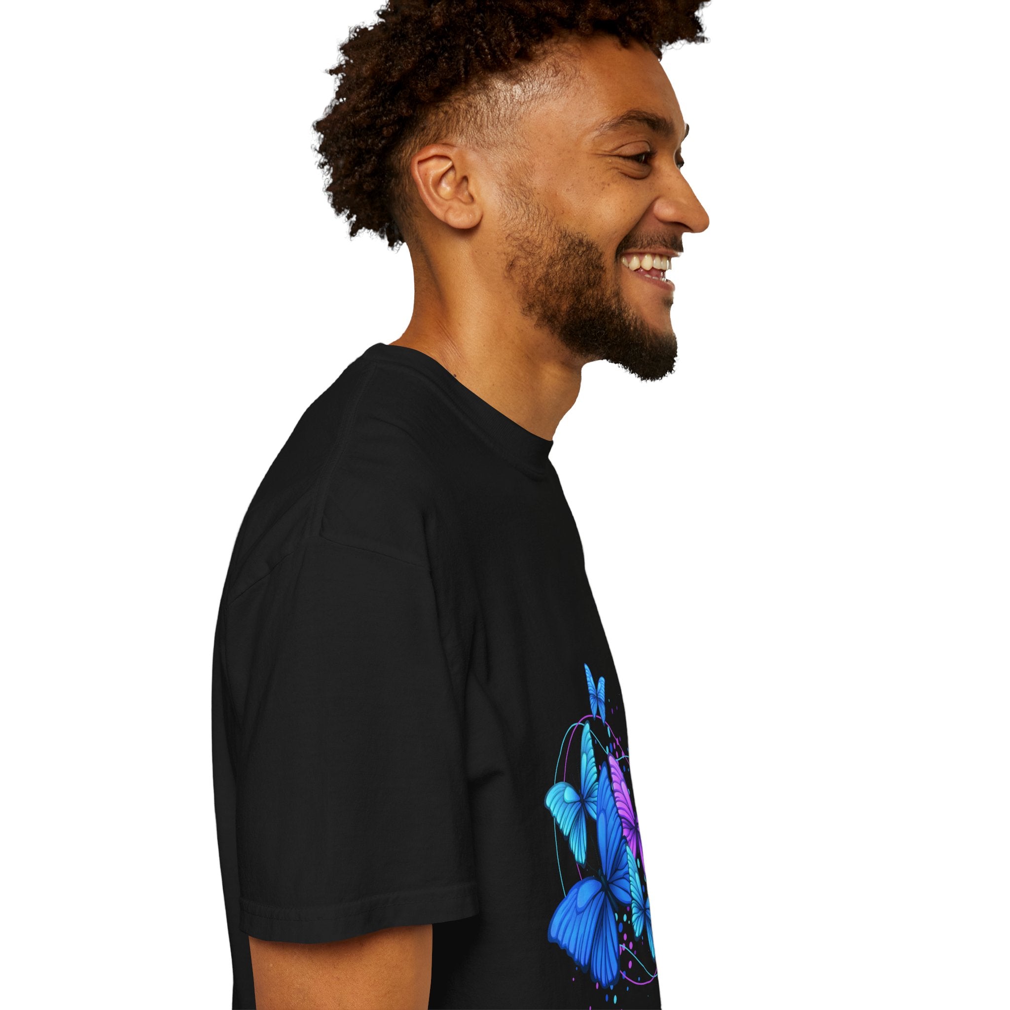 Butterfly Cluster T‑Shirt — Blue & Purple Wings Graphic Tee