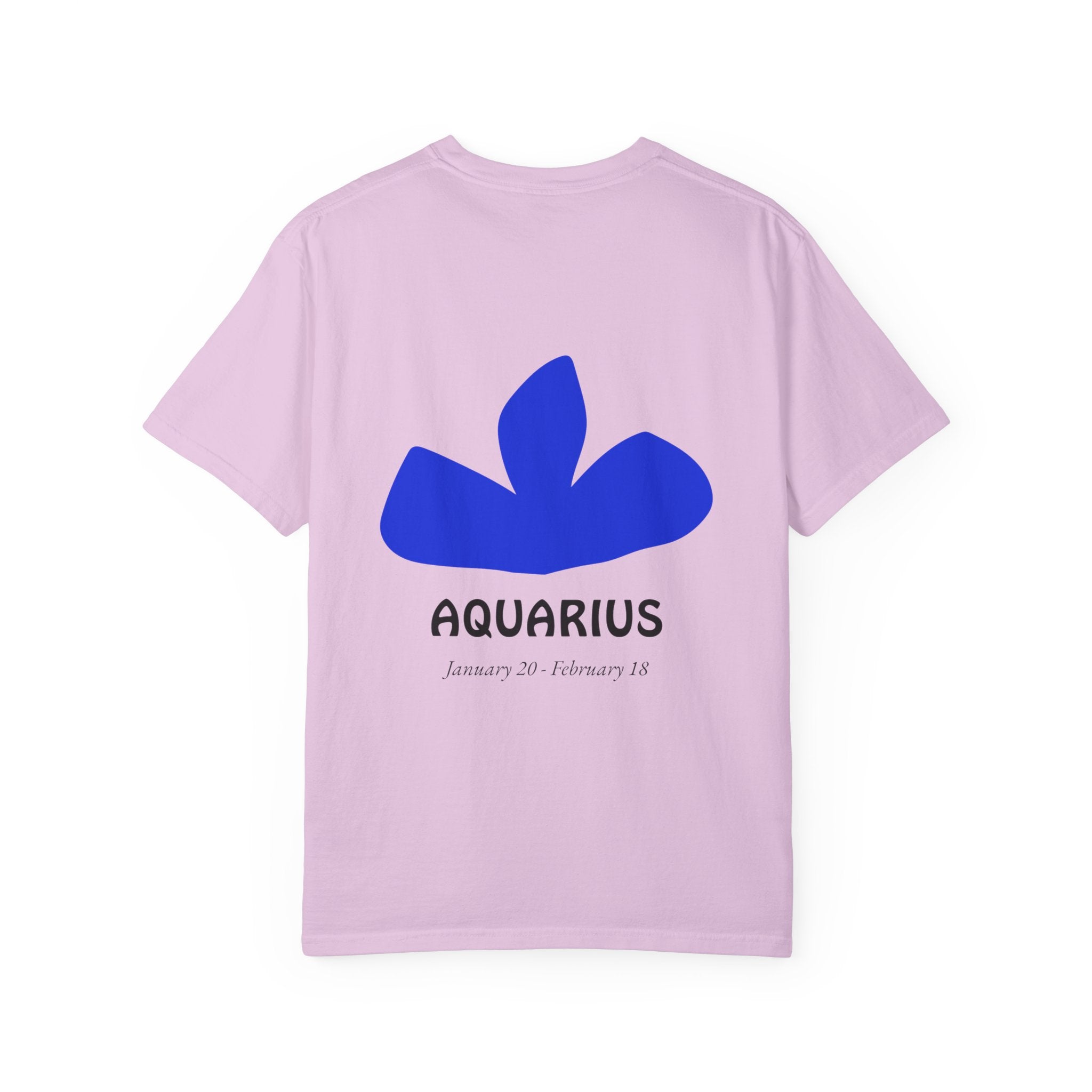 Aquarius Zodiac T-Shirt — Bold Blue Symbol, January 20–February 18 Astrology Tee