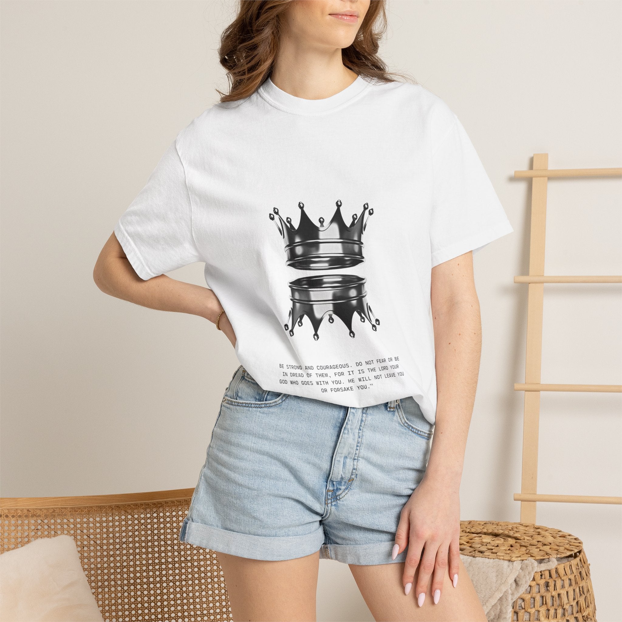 Crown Reflection T‑Shirt — Minimal Black Crown Graphic Tee
