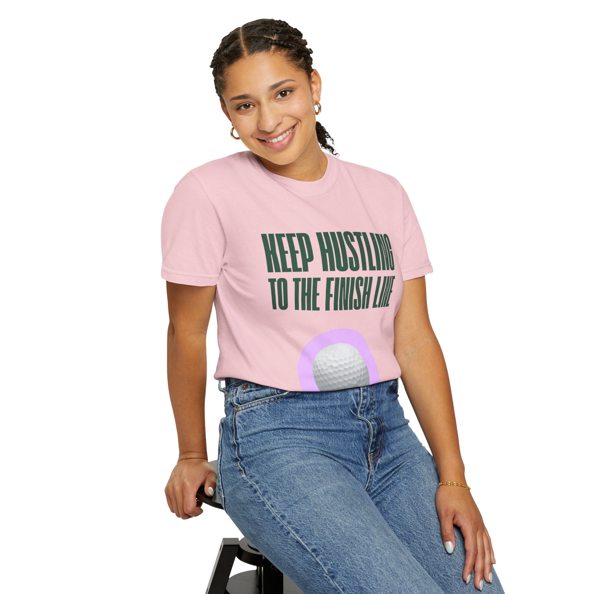 Keep Hustling to the Finish Line Golf T‑Shirt
