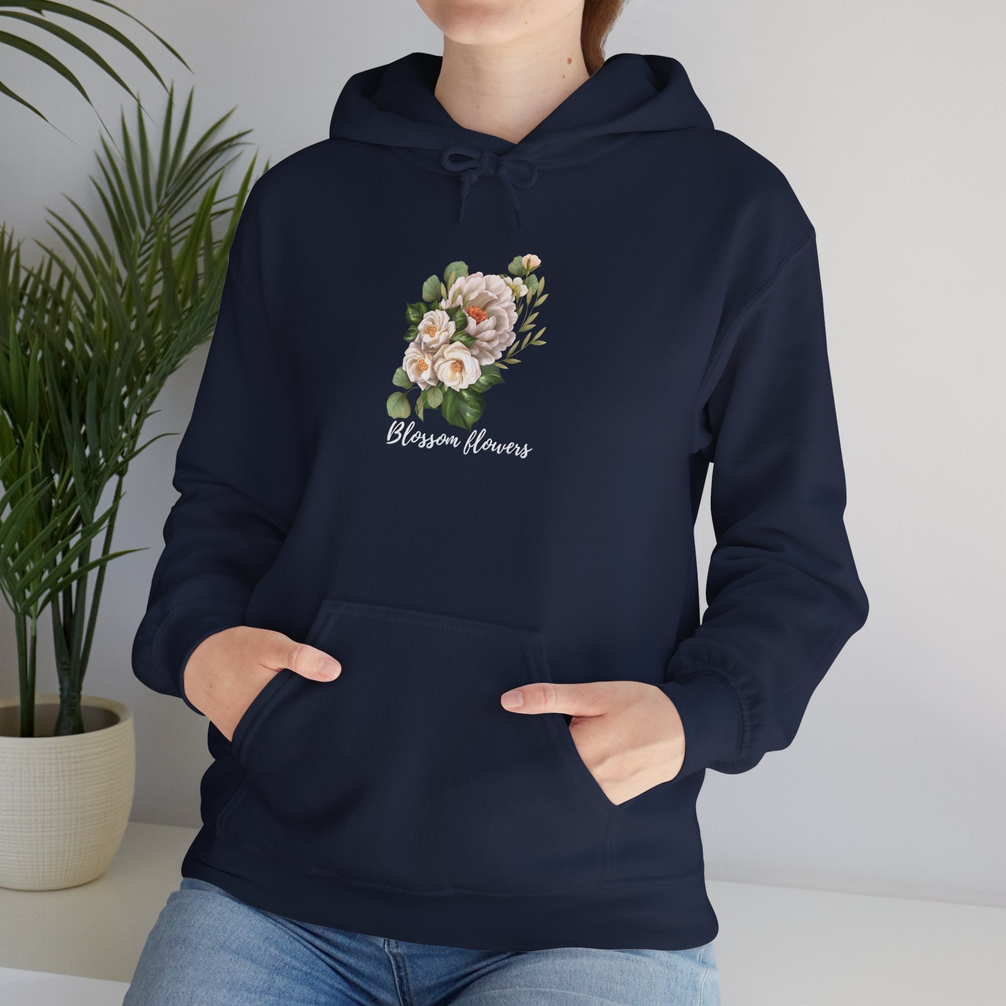 Floral 'Blossom Flowers' Hoodie – Soft Vintage Rose Graphic