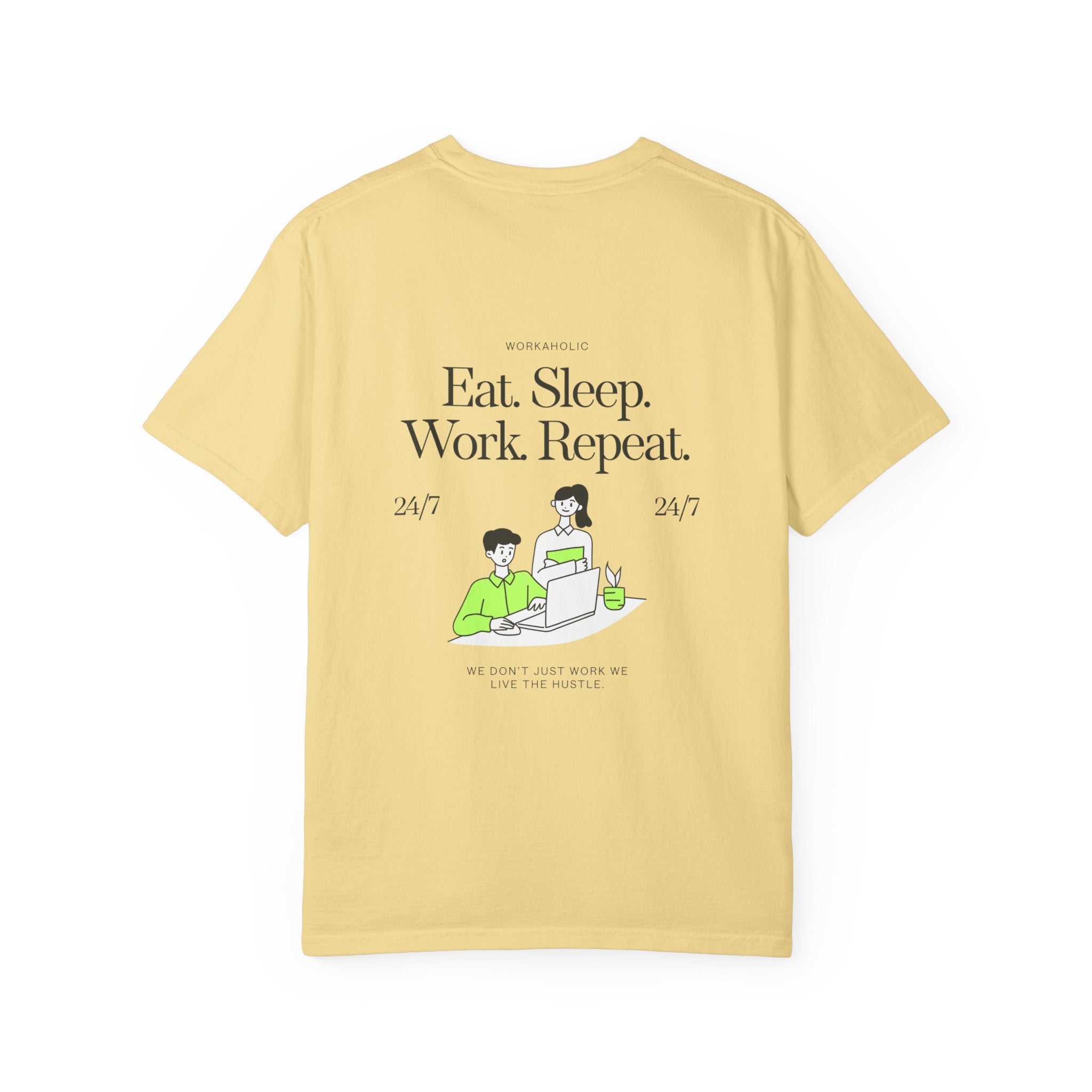 Eat. Sleep. Work. Repeat. Tee — Minimalist Remote Work Graphic T-Shirt