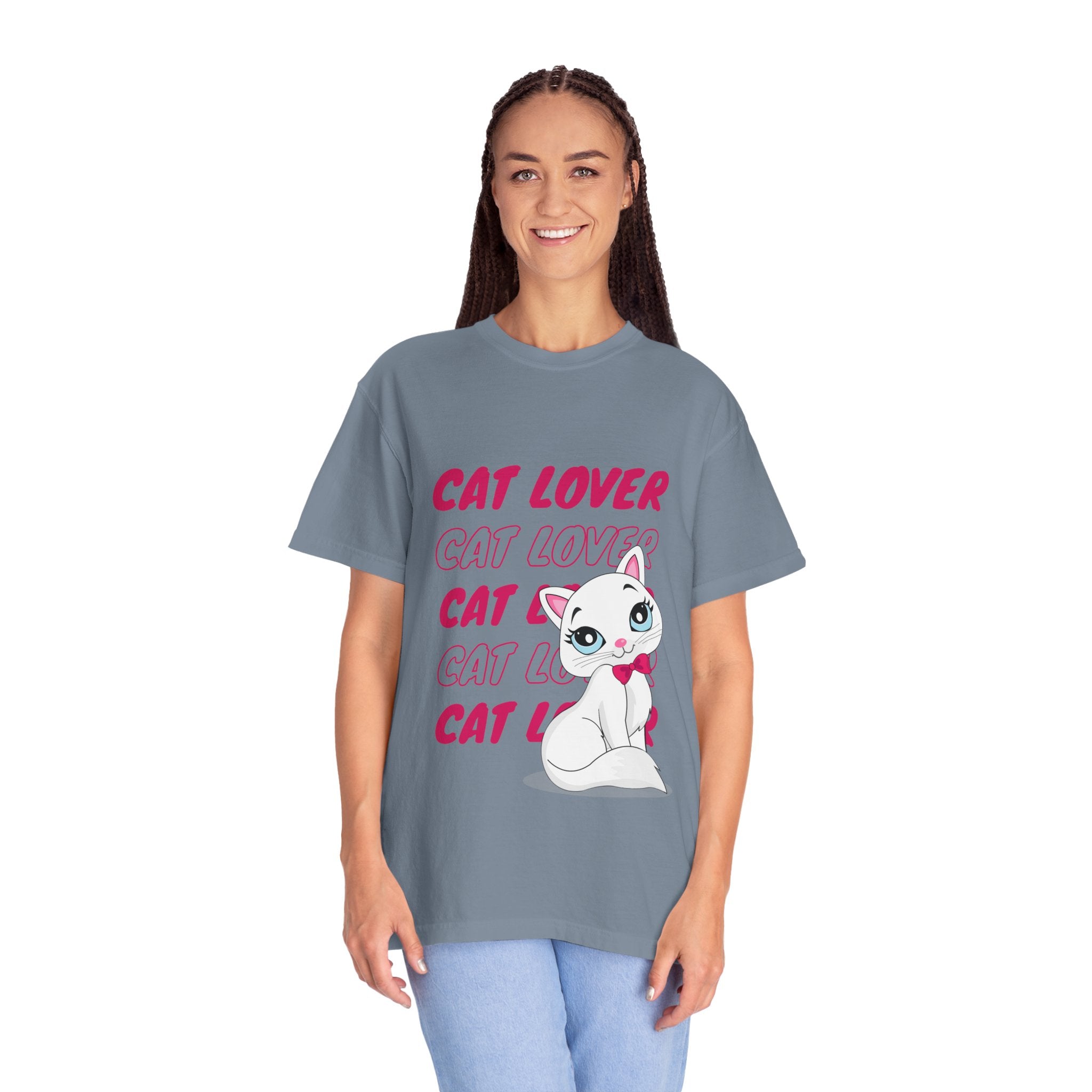 Cat Lover T-Shirt — Cute White Kitten Graphic Tee for Cat Moms & Fans