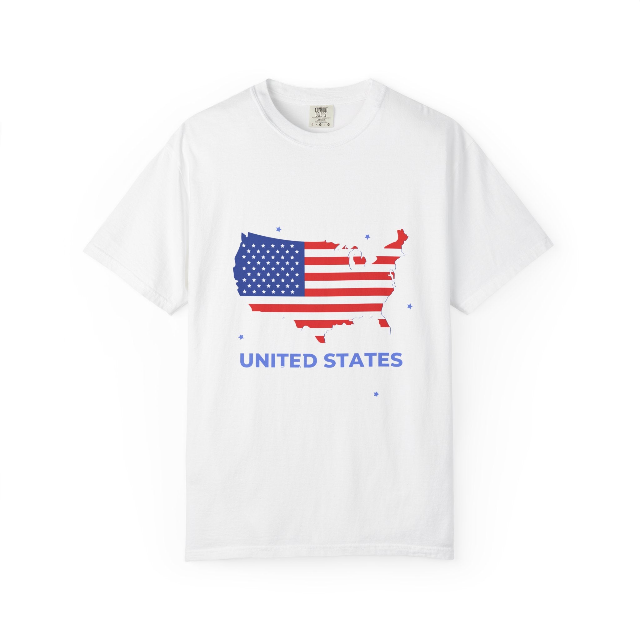 United States Flag Map T-Shirt — Patriotic USA Graphic Tee for 4th of July