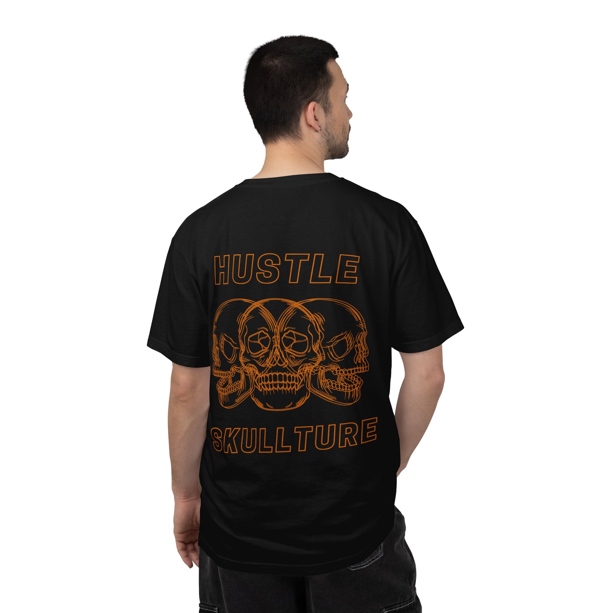 Hustle Skullture Tee — Vintage Skull Graphic T-Shirt for Streetwear & Edgy Style