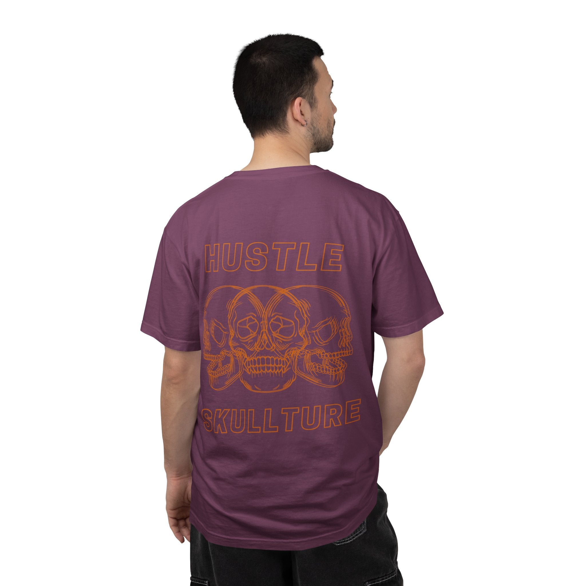Hustle Skullture Tee — Vintage Skull Graphic T-Shirt for Streetwear & Edgy Style