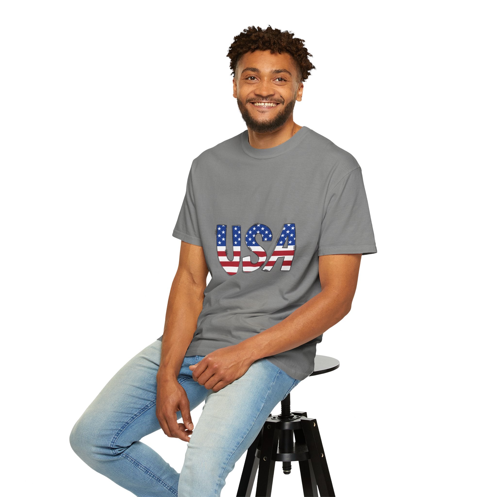 USA Flag Graphic T-Shirt — Patriotic Fourth of July Tee