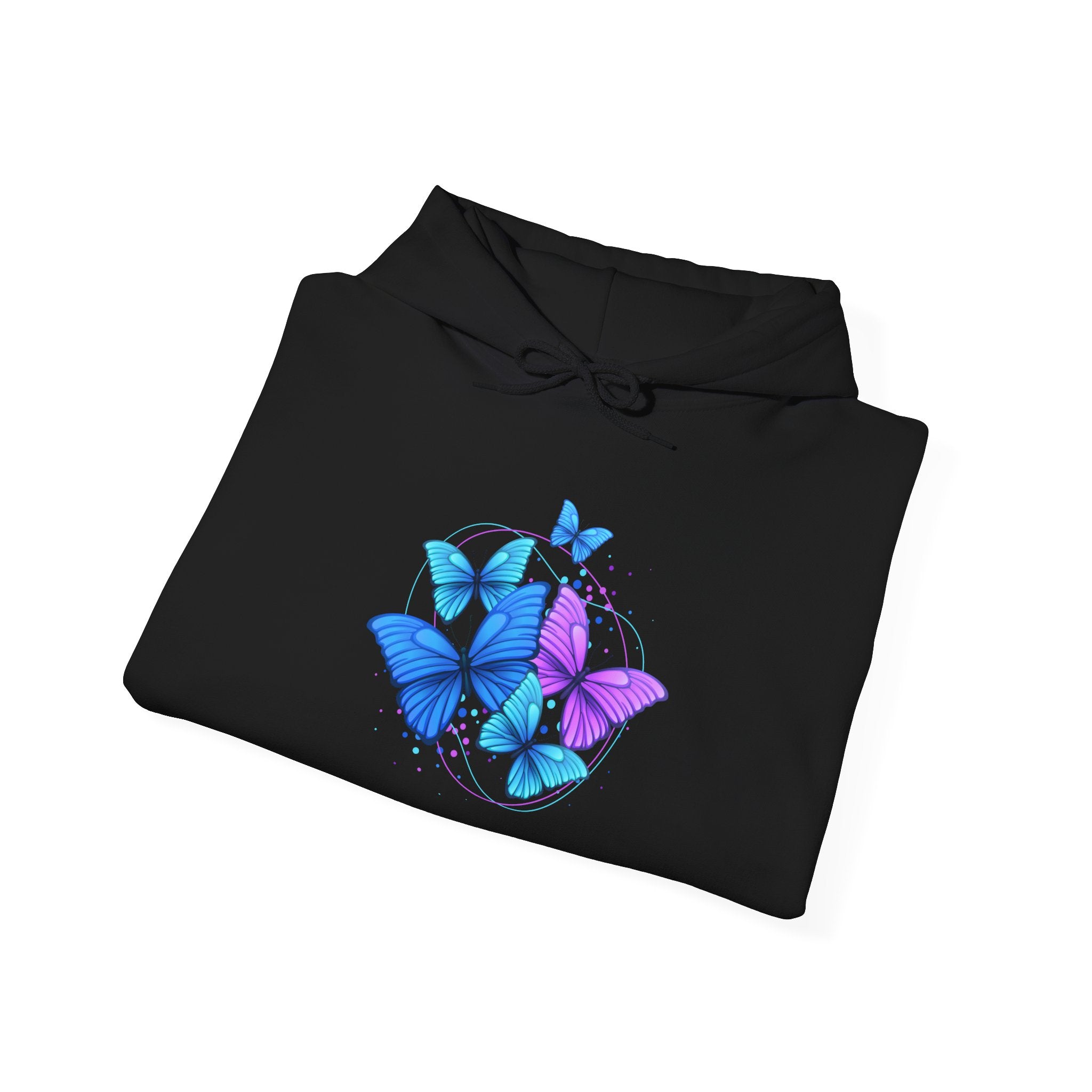 Butterfly Cluster Hoodie – Blue & Purple Butterfly Graphic Sweatshirt