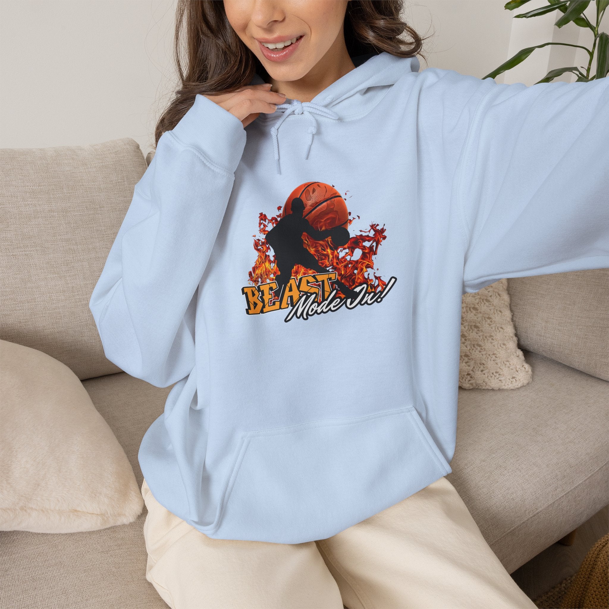Basketball Beast Mode Hoodie — "Beast Mode On" Graphic Pullover