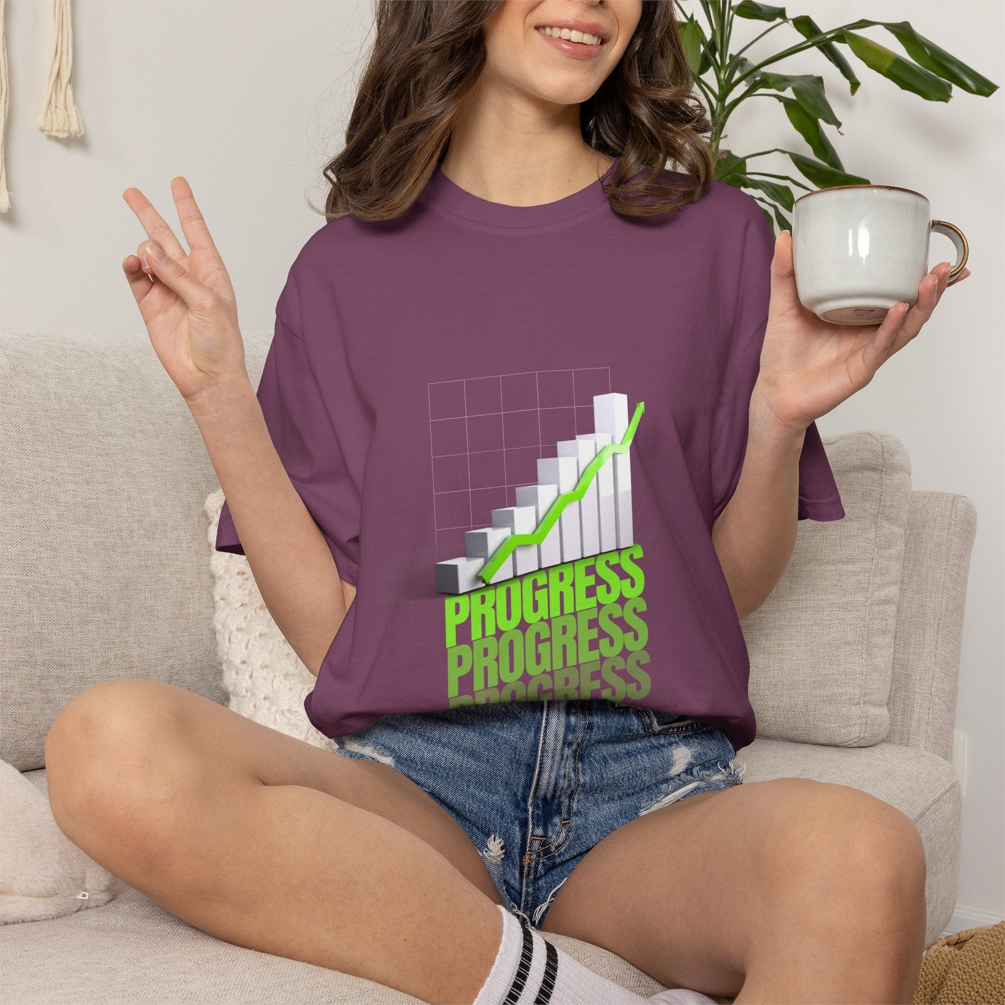 Progress Bar T-Shirt — Motivational 'PROGRESS' Graphic Tee