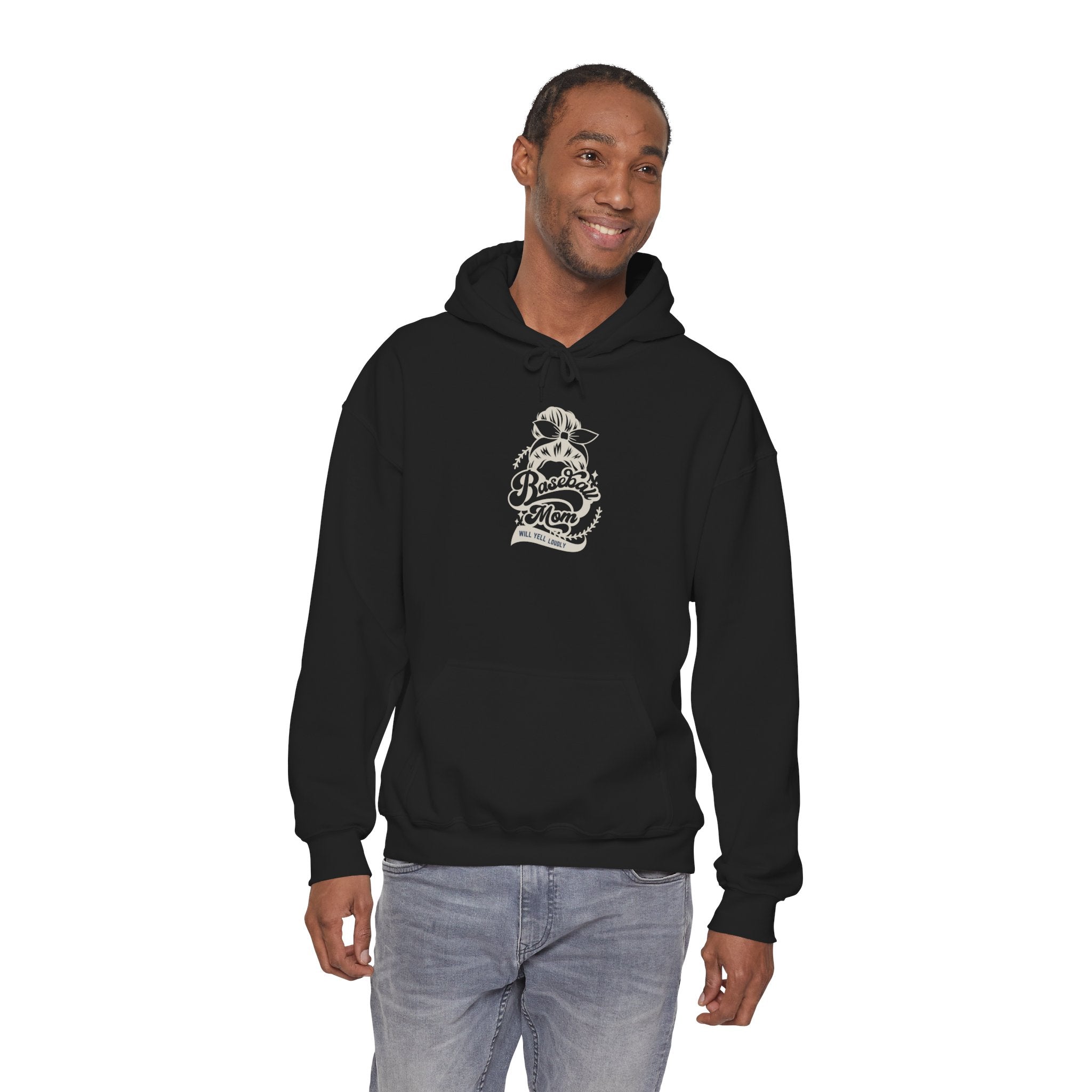 Baseball Mom Hoodie — Vintage Script Baseball Mom Will Run On Caffeine & Love