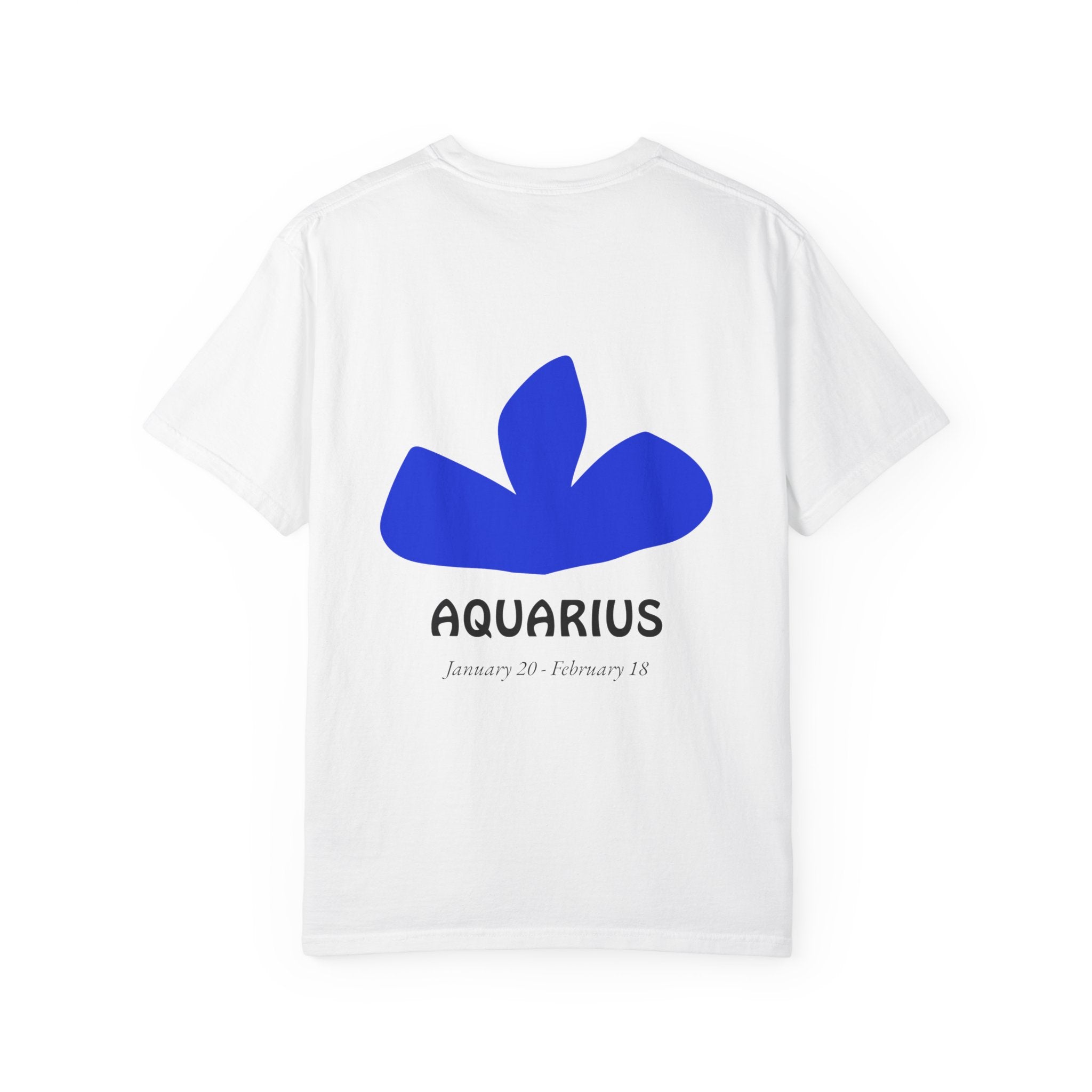 Aquarius Zodiac T-Shirt — Bold Blue Symbol, January 20–February 18 Astrology Tee