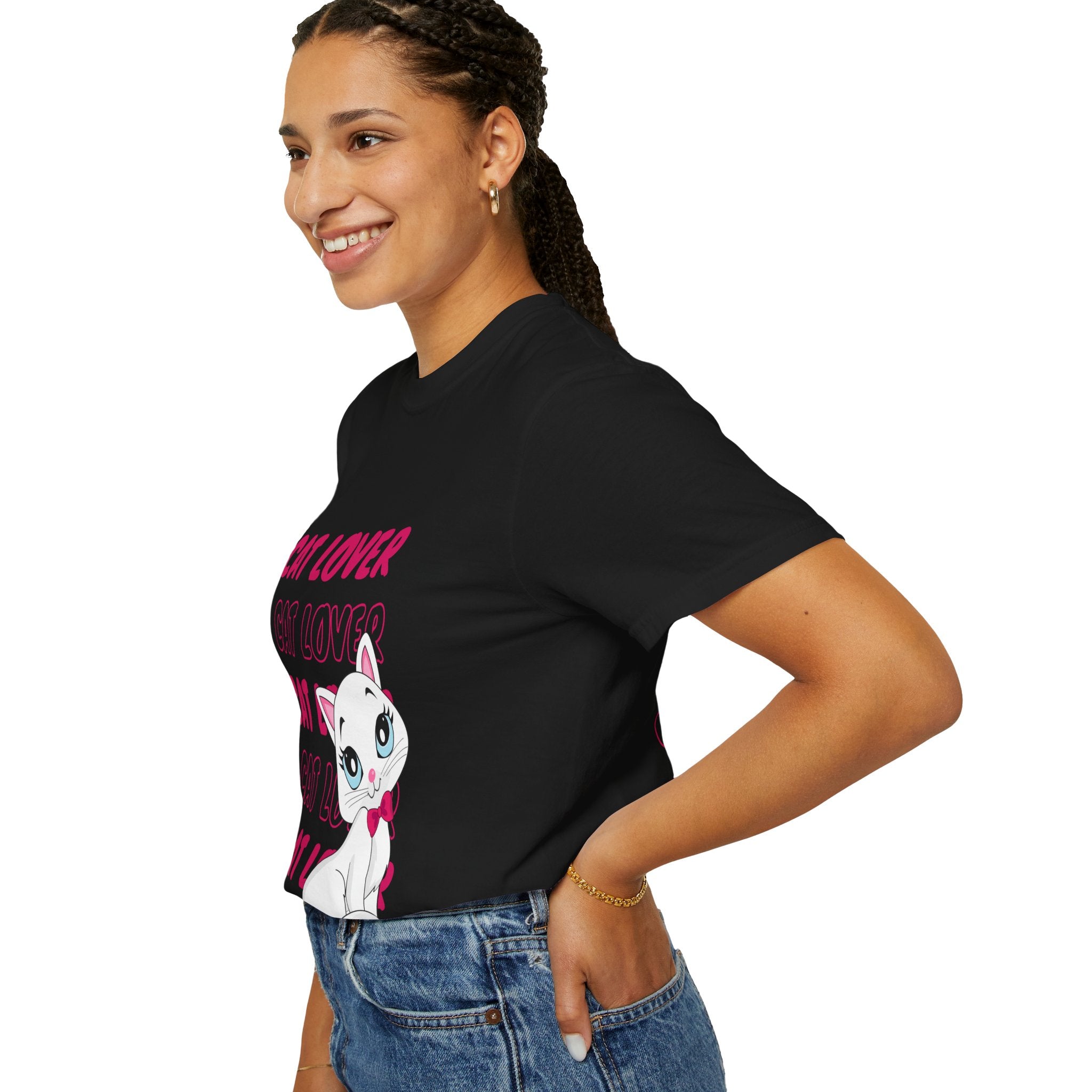 Cat Lover T-Shirt — Cute White Kitten Graphic Tee for Cat Moms & Fans