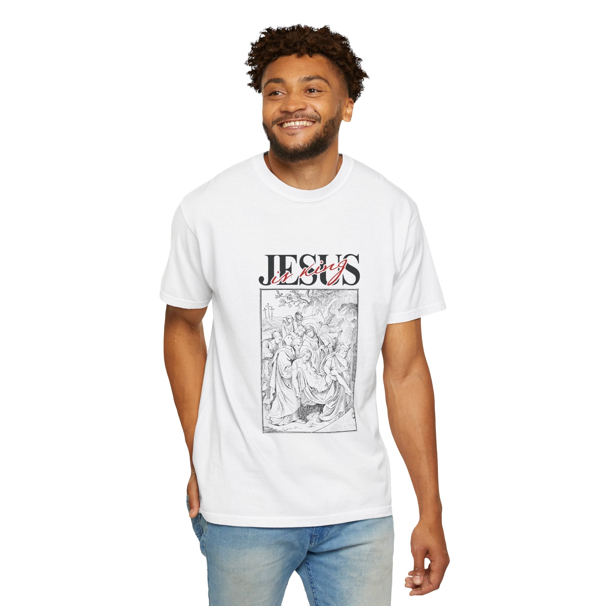 Jesus Sketch Graphic T-Shirt — Vintage Bible Art Faith Tee