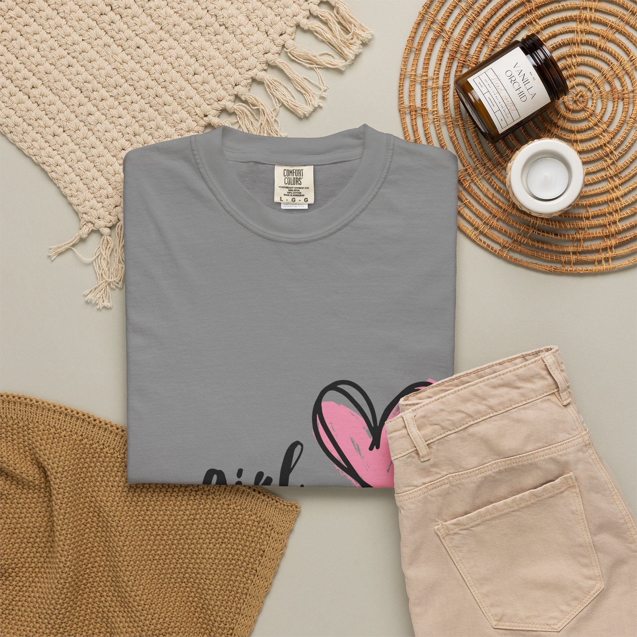 Girl Mom T-Shirt — Pink Heart Mom Shirt for New & Proud Mothers